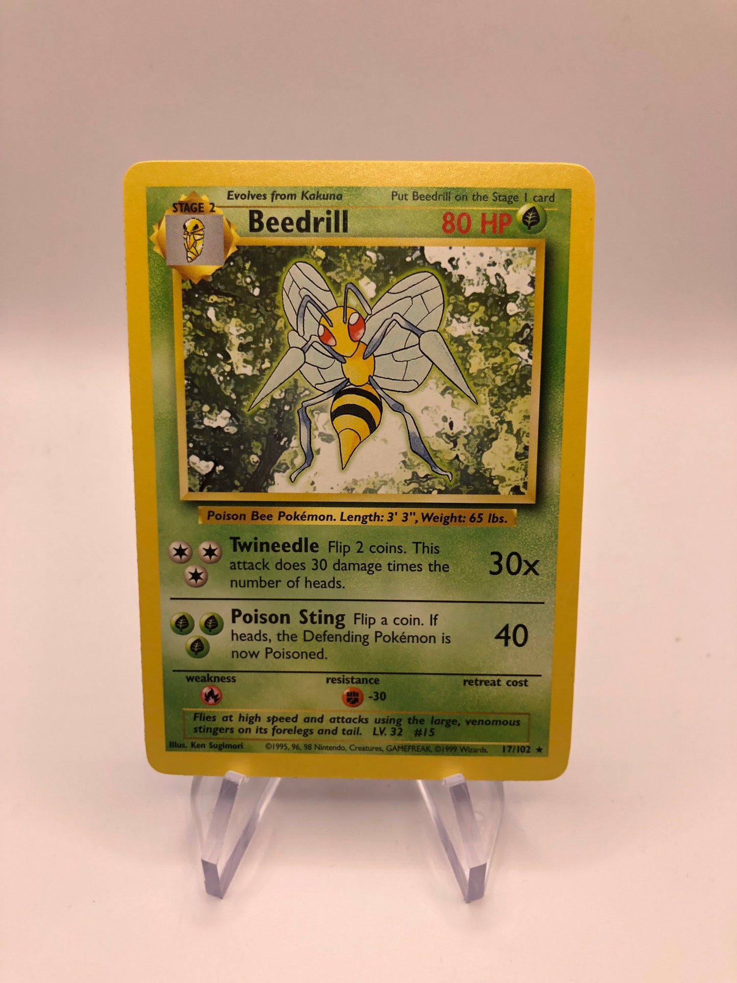 Pokemon Karte Base Set Bibor 17/102 Englisch