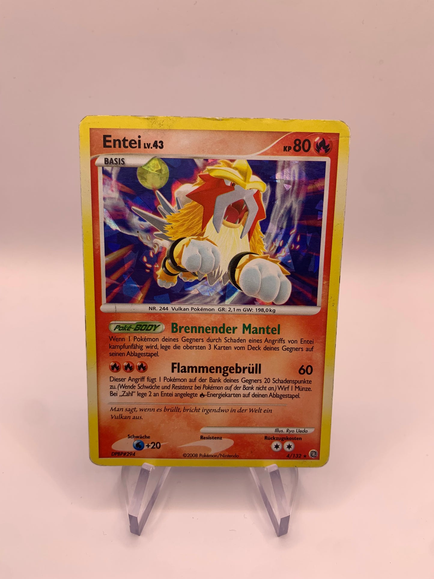 Pokemon Karte Shatter Holo Entei 4/132 Deutsch