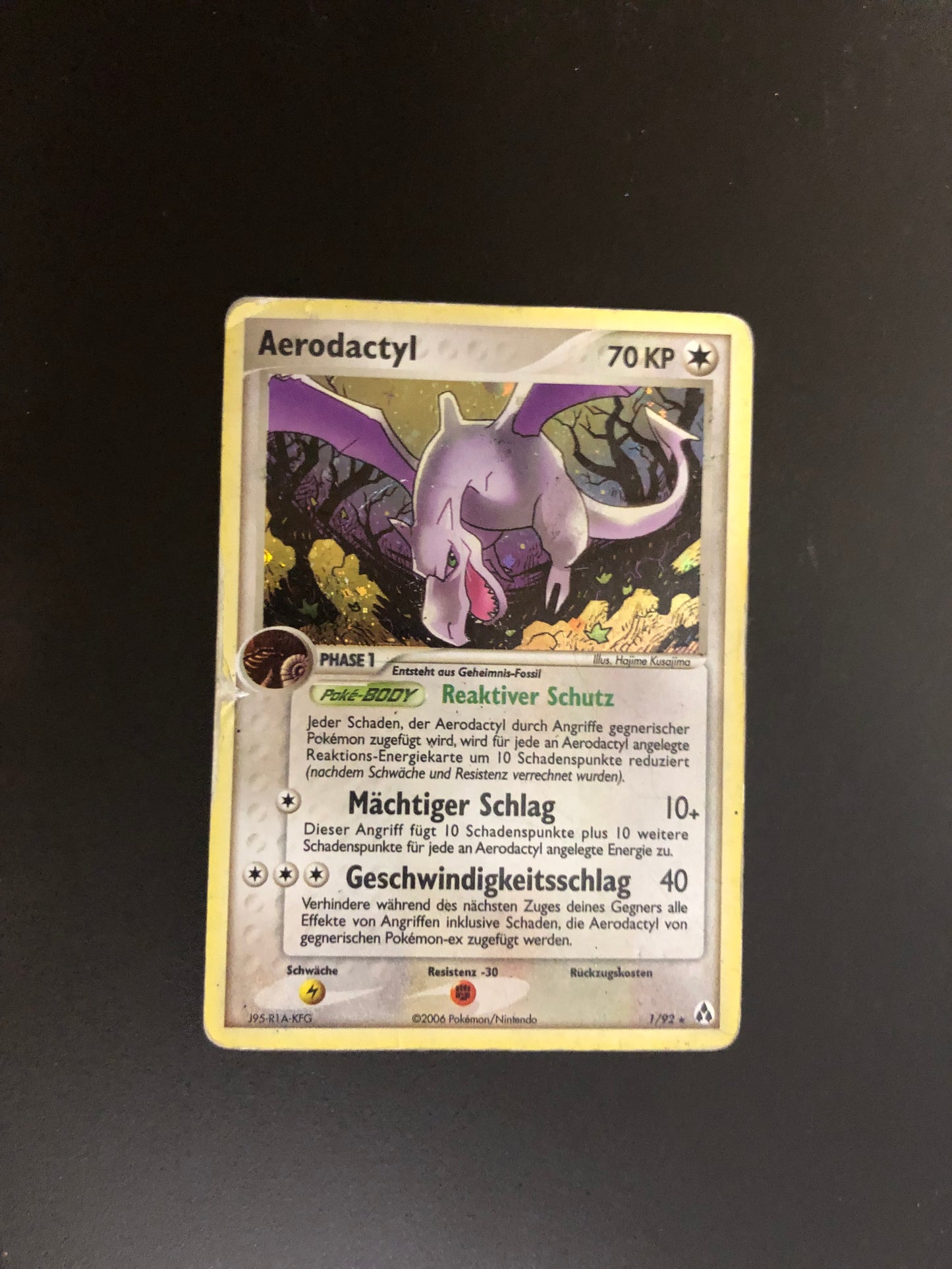 Pokemon Karte Holo Aerodactyl 1/92 Deutsch