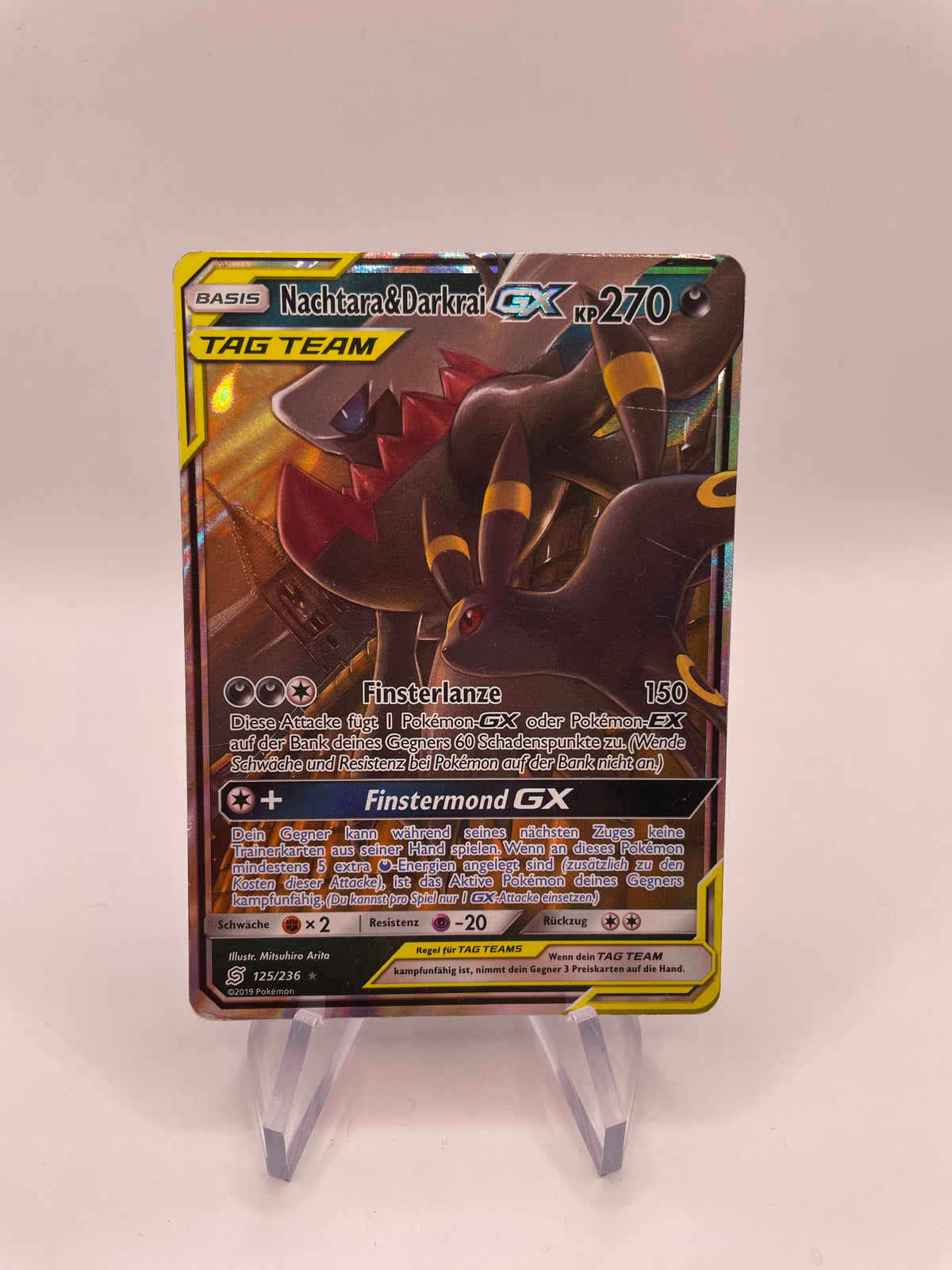 Pokemon Karte GX Tag Team Nachtara & Darkrai 125/236 Deutsch
