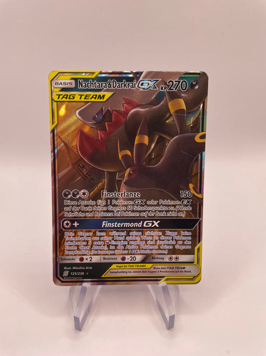 Pokemon Karte GX Tag Team Nachtara & Darkrai 125/236 Deutsch