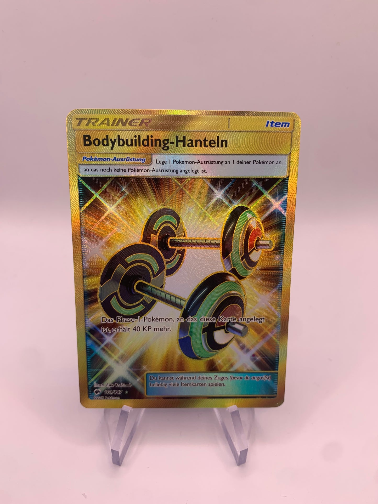 Pokemon Karte Trainer Gold Bodybuilding-Hanteln 161/147 Deutsch