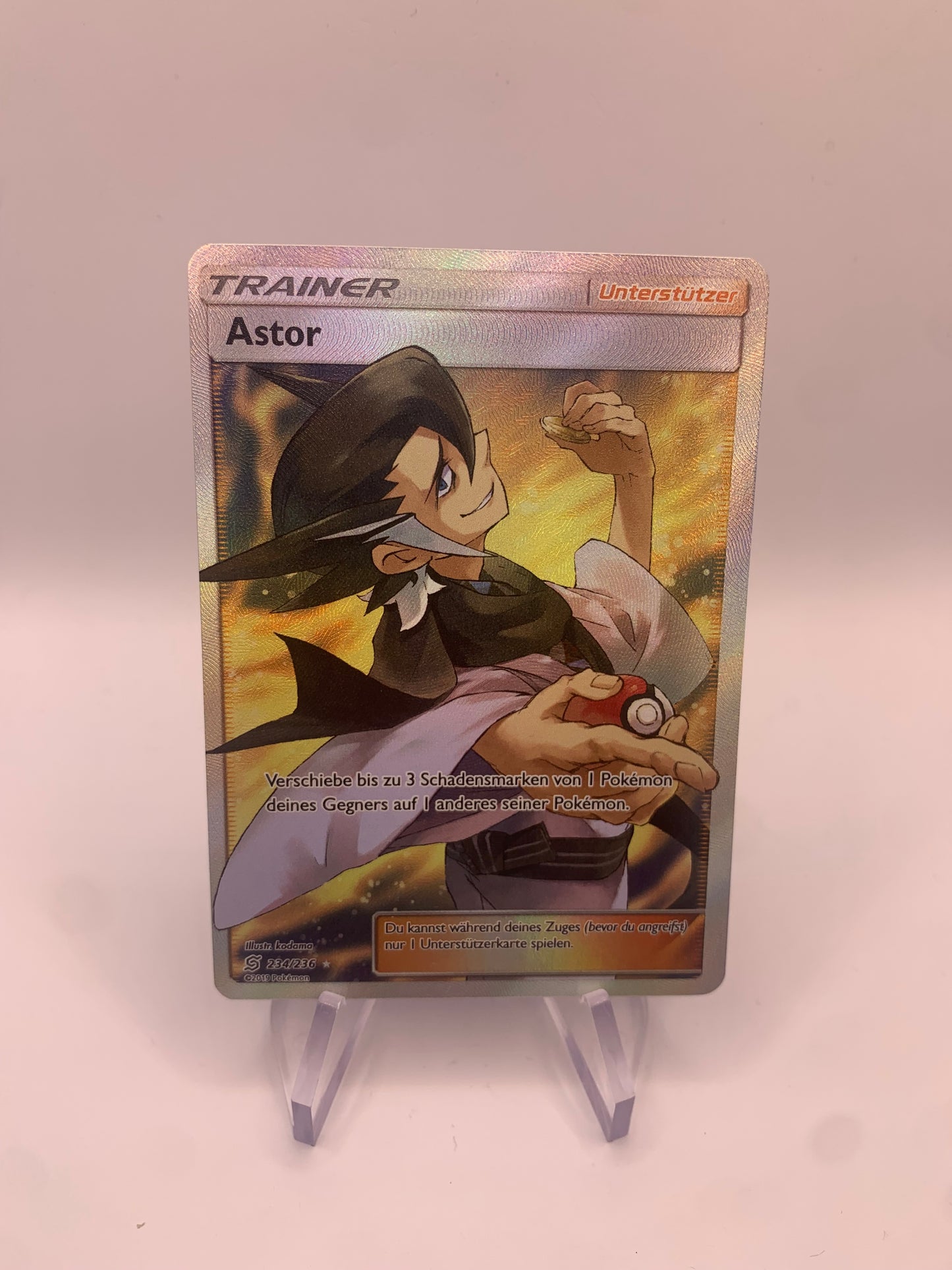 Pokemon Karte Trainer Fullart Astor 234/236 Deutsch