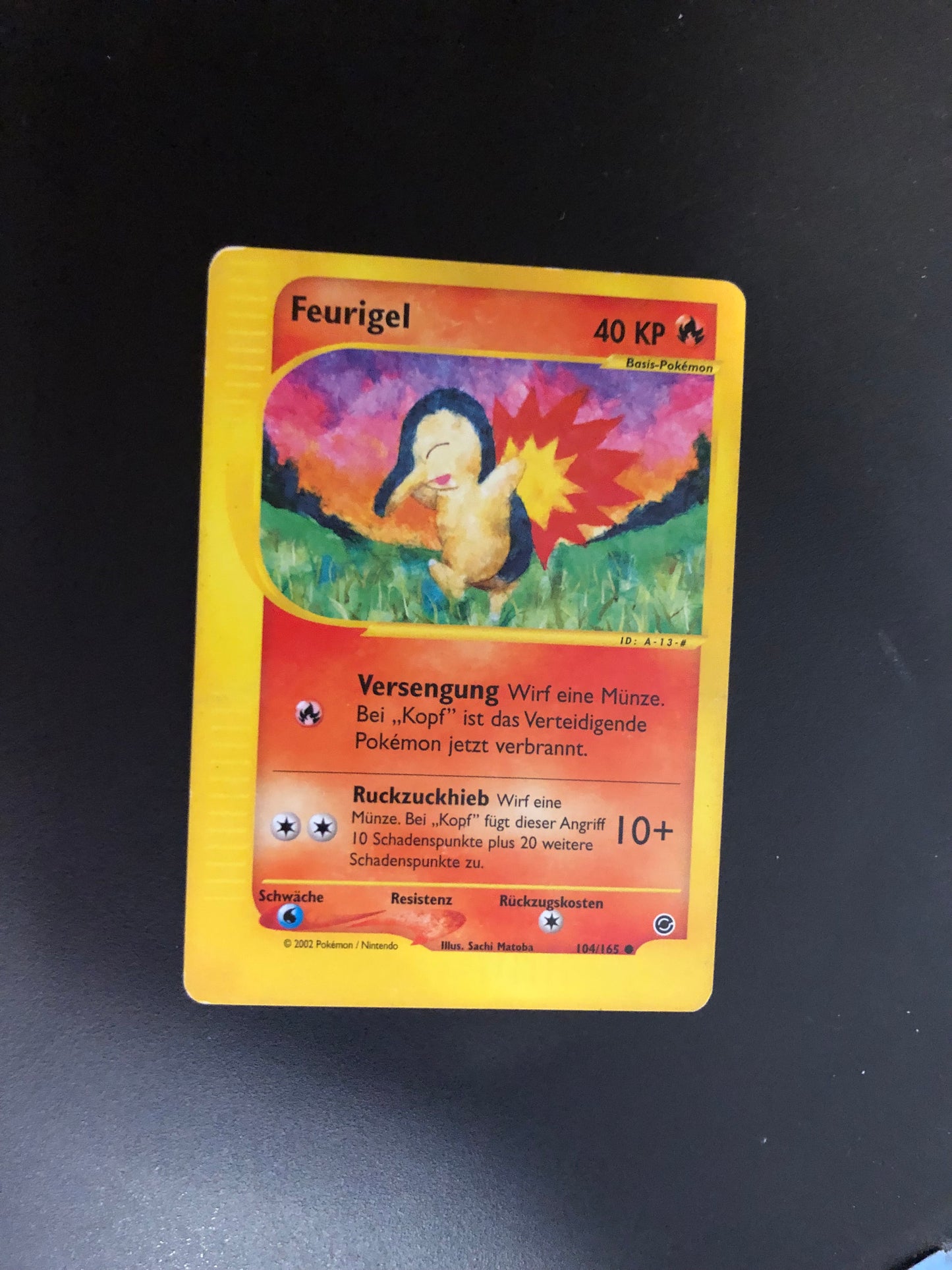 Pokemon Karte E-Series Feuerigel 104/165 Deutsch