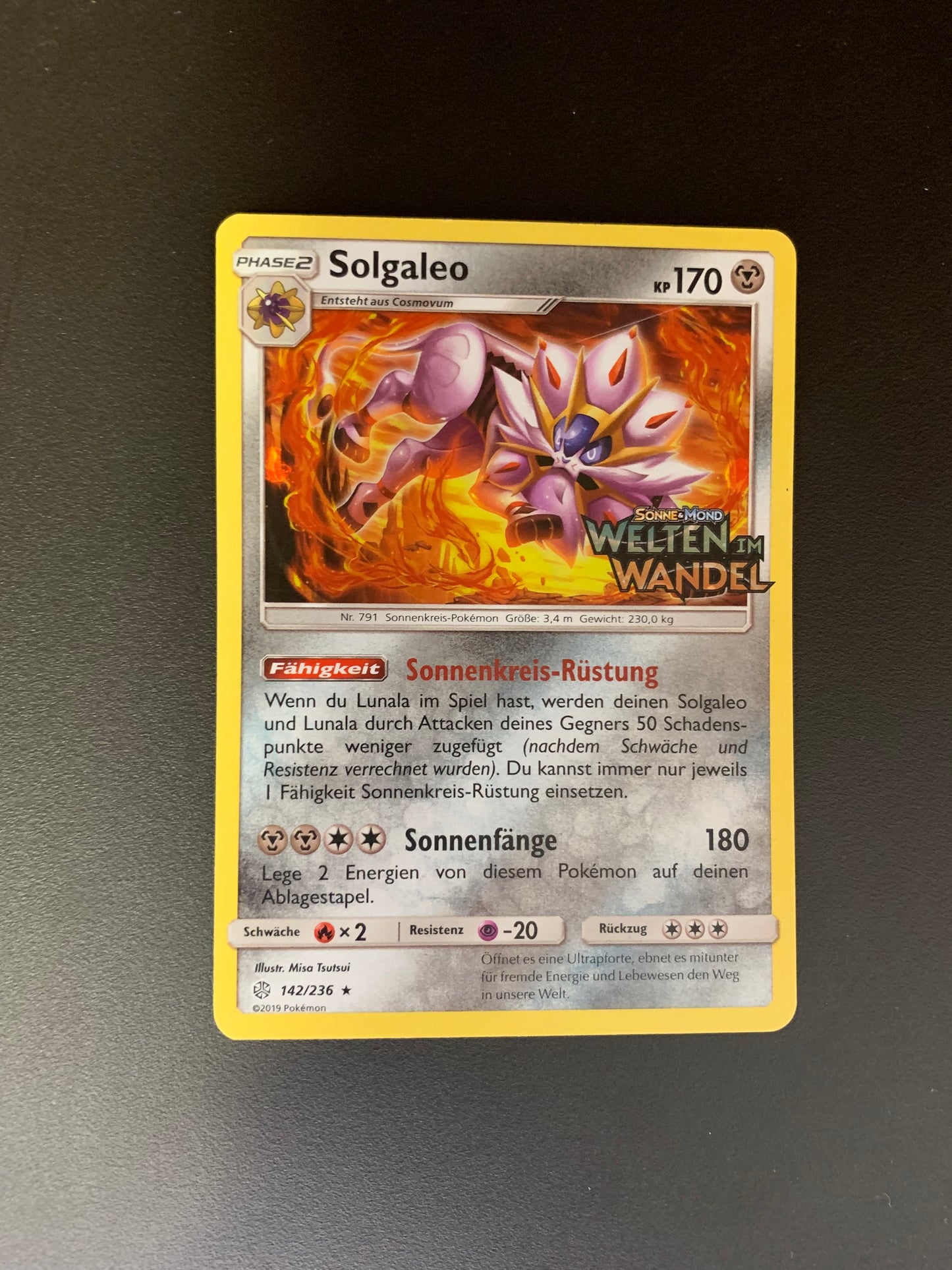 Pokemon Karte Holo Solgaleo 142/236 Deutsch