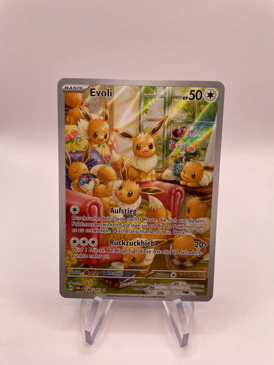 Pokemon Karte Art Rare Evoli 188/167 Deutsch