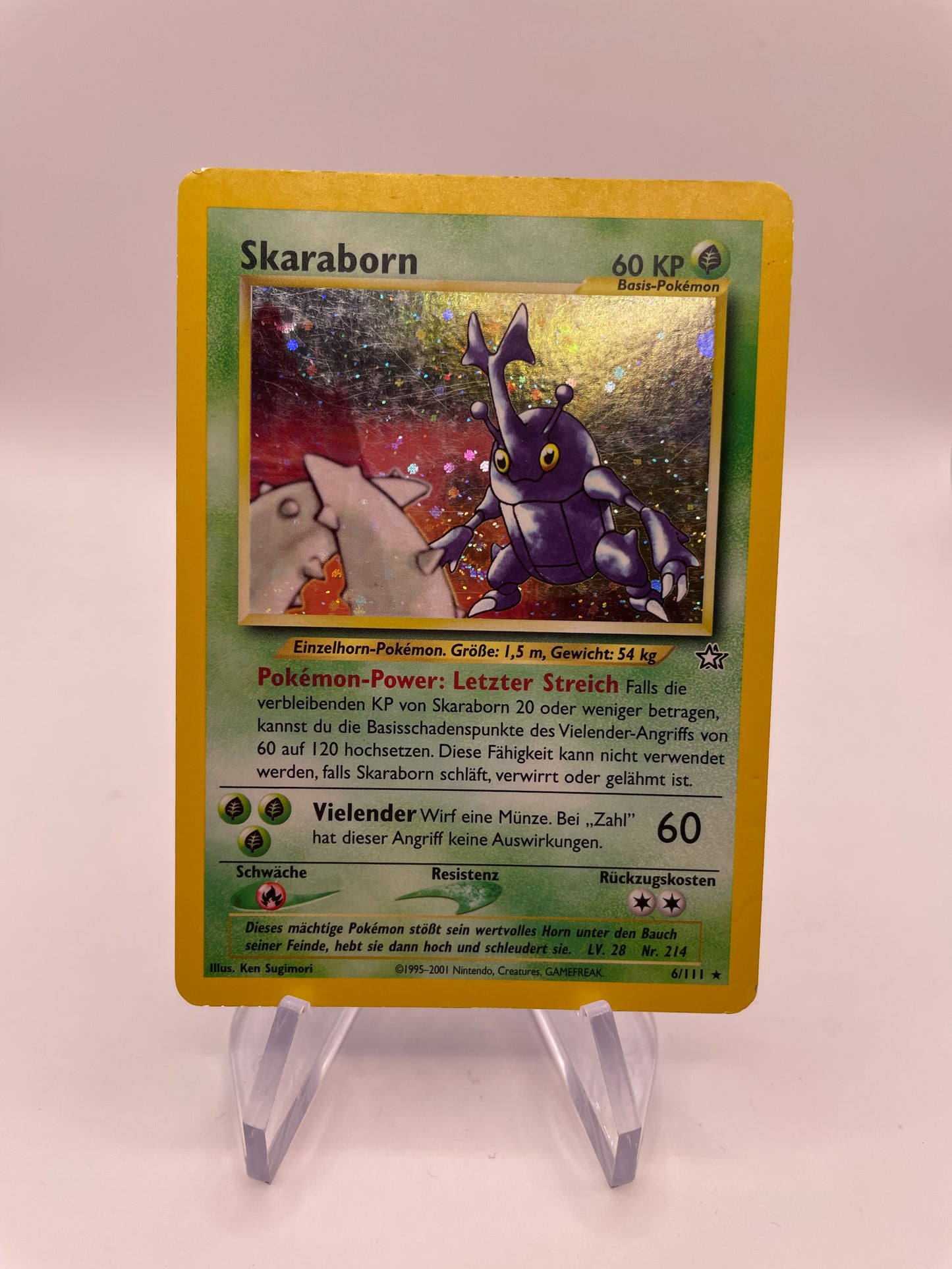 Pokémon Karte Holo Neo Genisis Skaraborn 6/111 Deutsch