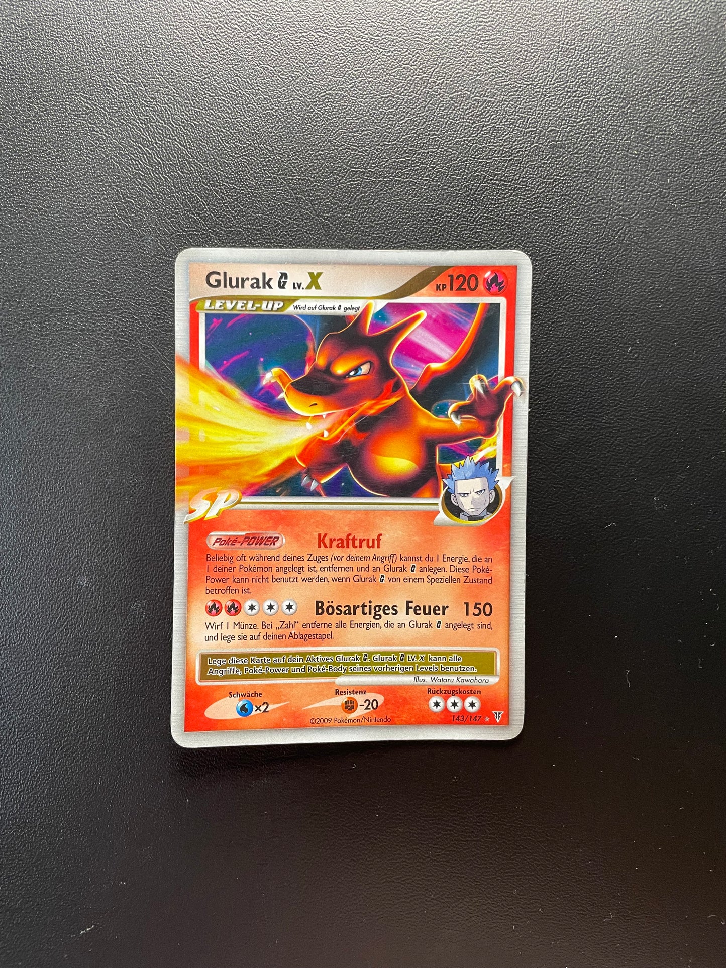 Pokemon Karte Lv.X Glurak 143/147 Deutsch