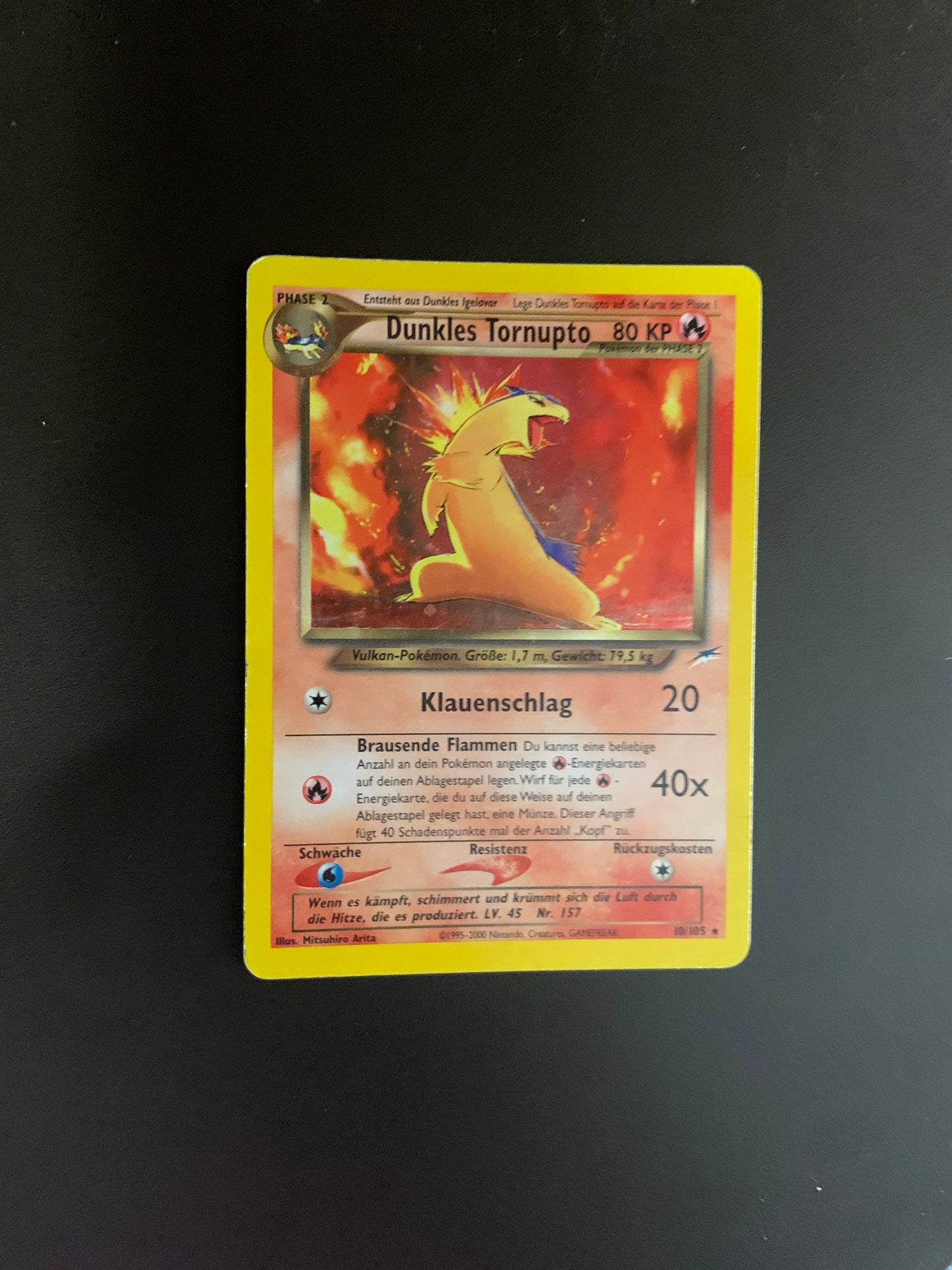 Pokemon Karte Holo Neo Destiny Dunkles Tornupto 10/105 Deutsch