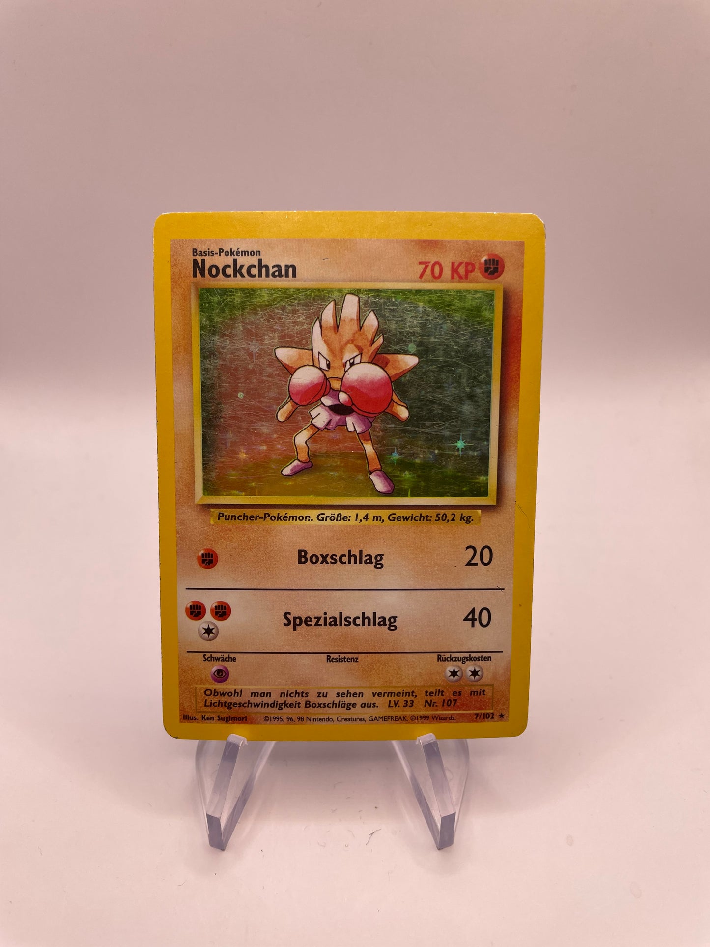 Pokemon Karte Holo Base Set Nockchan 7/102 Deutsch
