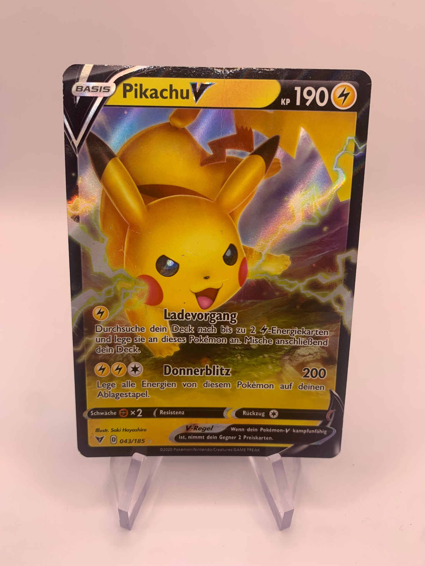 Pokemon Karte V Pikachu 43/185 Deutsch