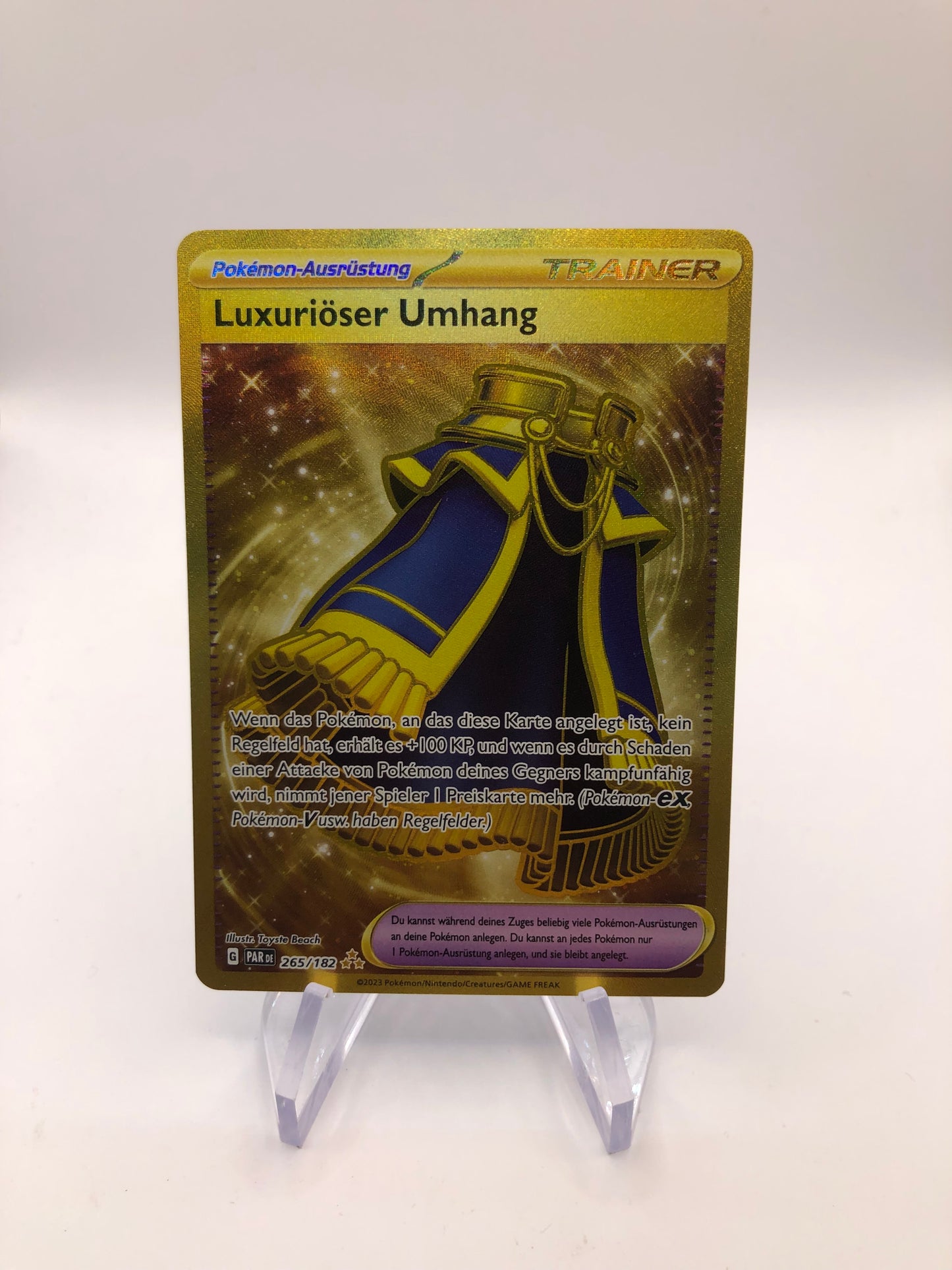 Pokemon Karte Trainer Gold Luxuriöser Umhang 265/182  Deutsch