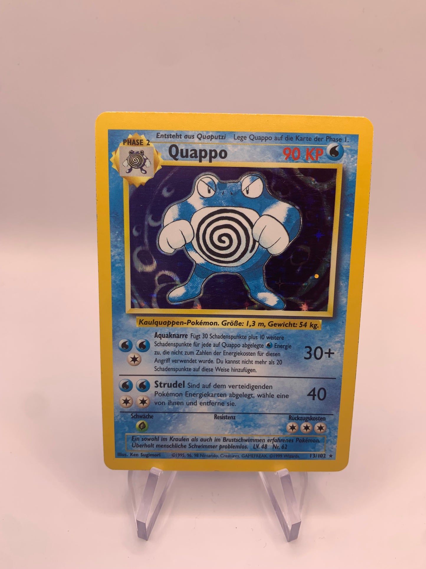 Pokemon Karte Holo Quappo Base Set 13/102 Deutsch