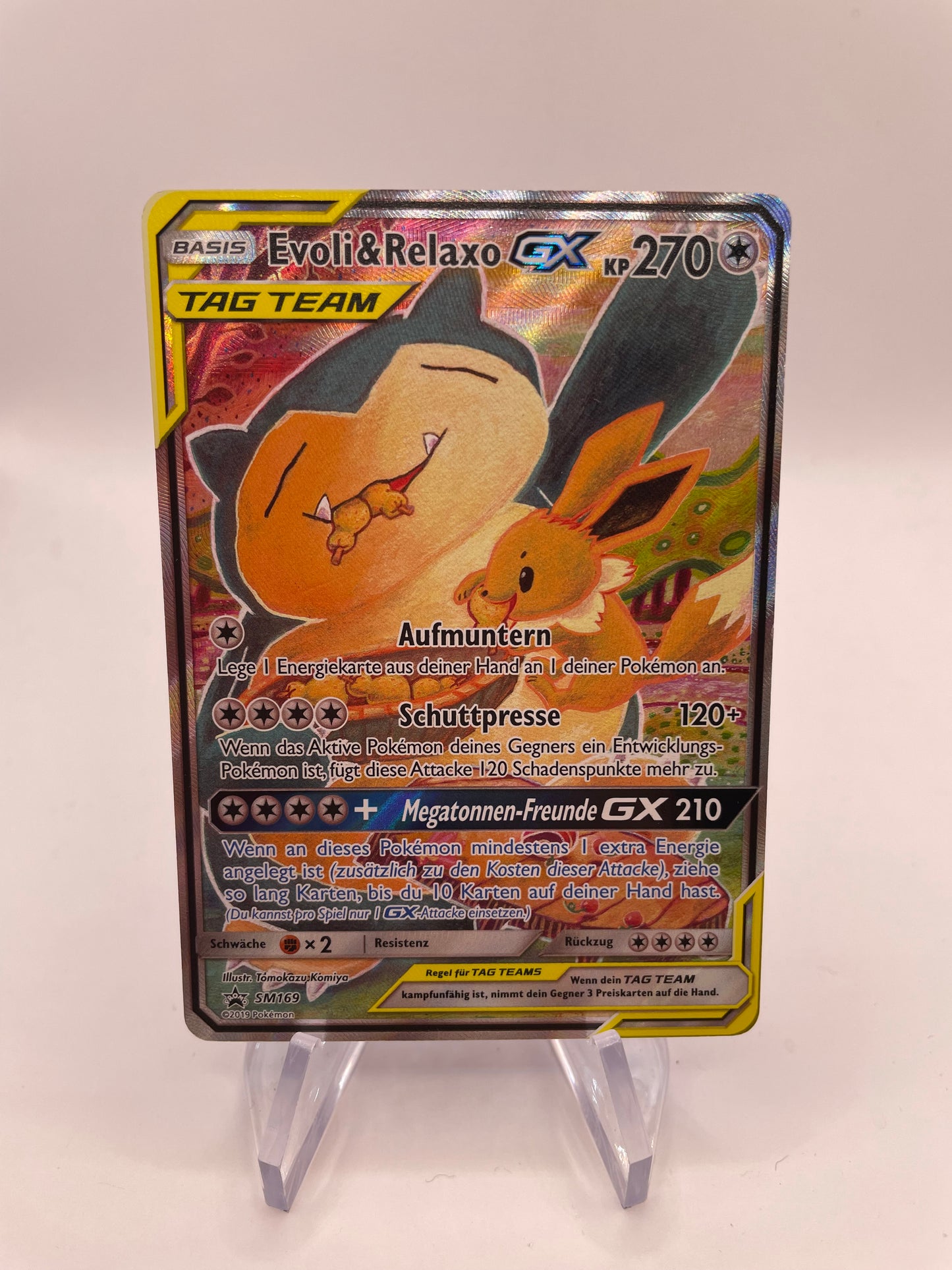 Pokemon Karte GX Tag Team Promo Evoli & Relaxo SM169 Deutsch