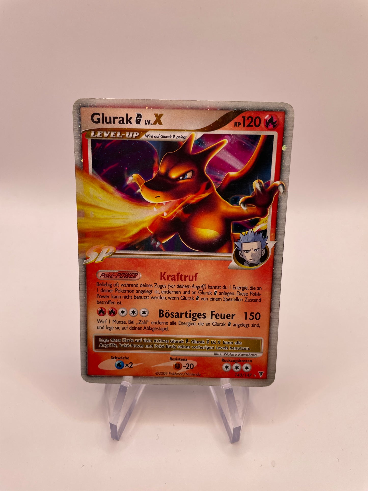 Pokemon Karte Lv.X Glurak 143/147 Deutsch