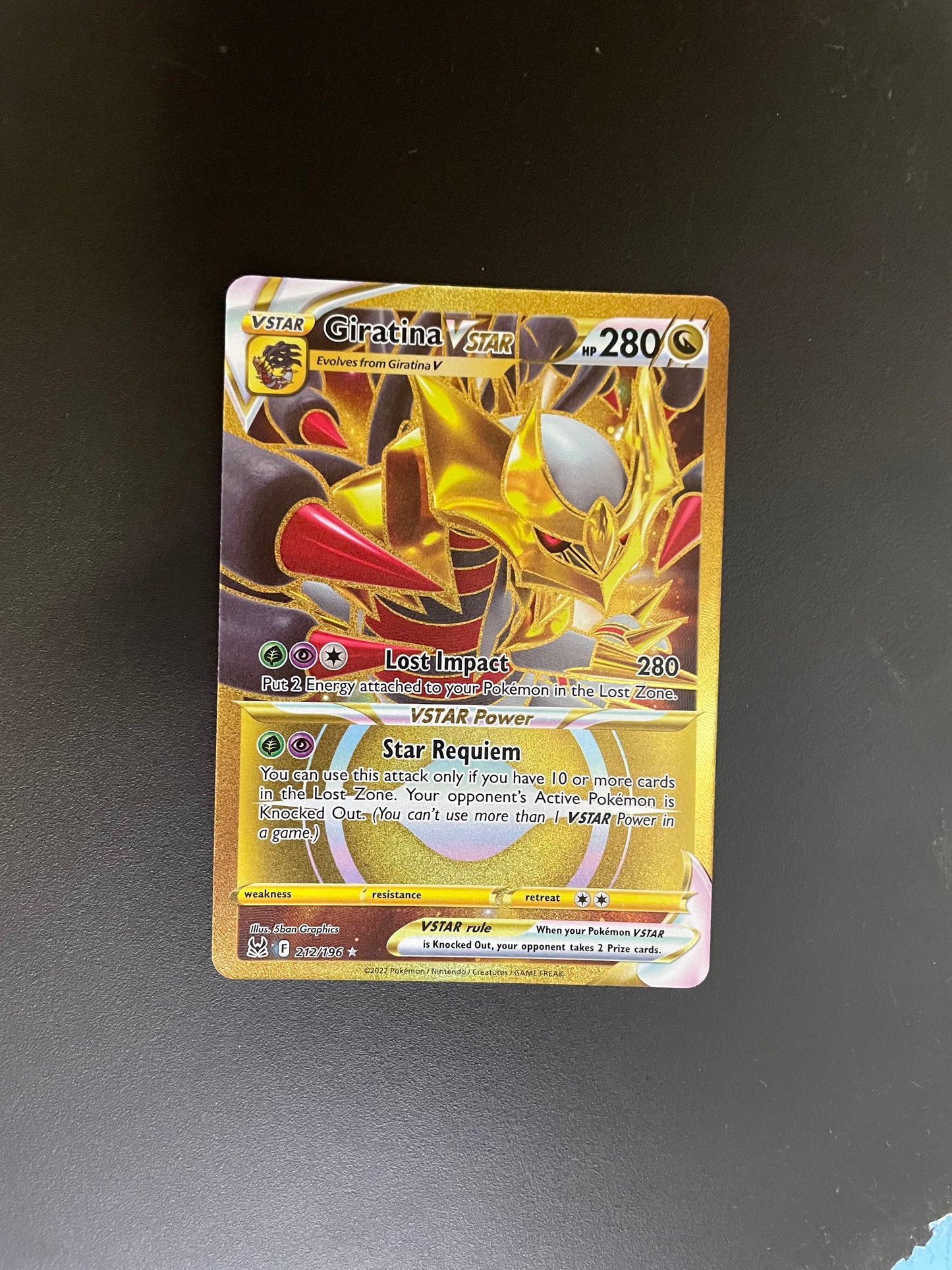 Pokemon Karte Vstar Gold Giratina 212/196 Englisch
