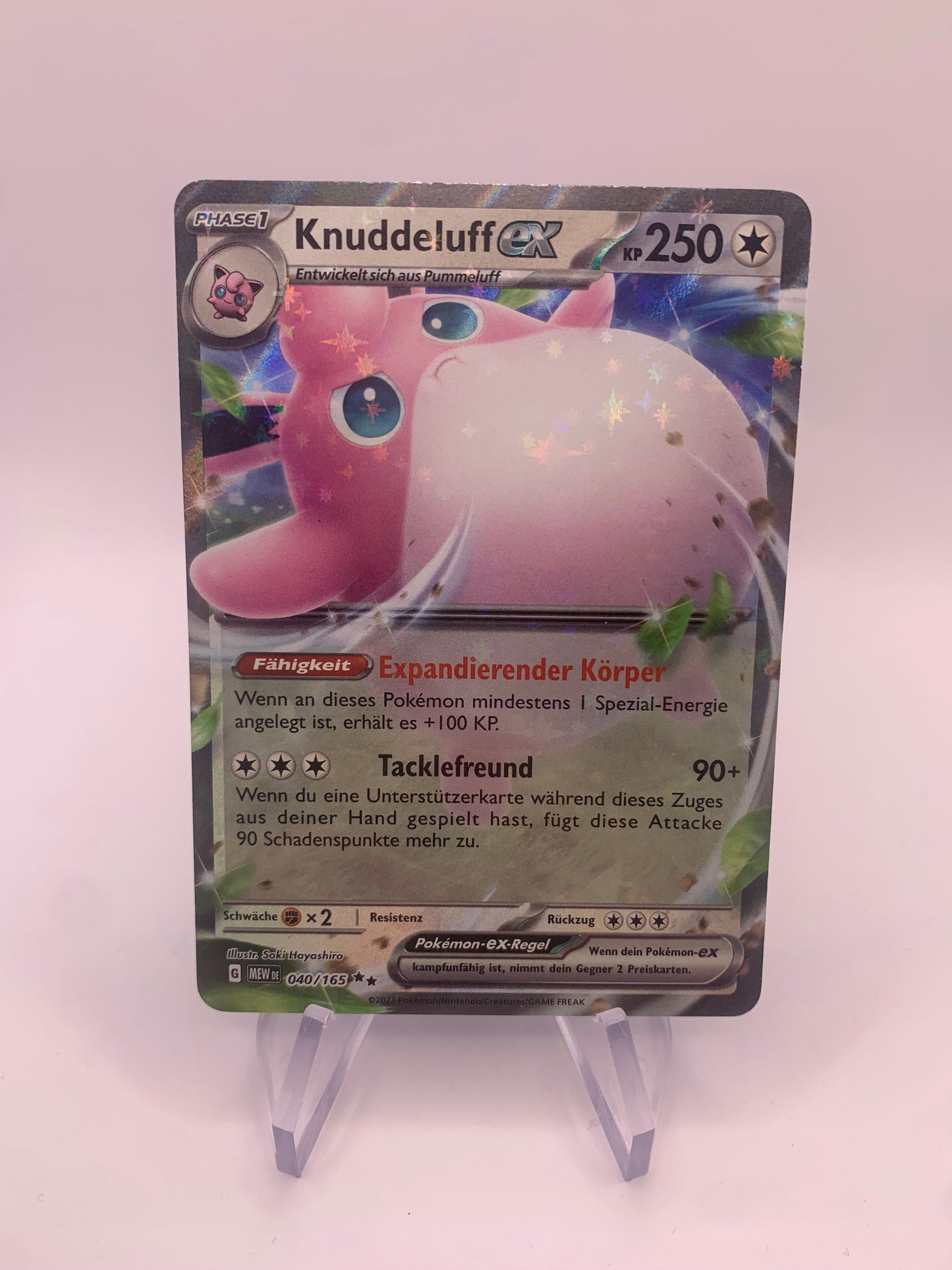 Pokemon Karte ex Knuddeluf 40/165 Deutsch