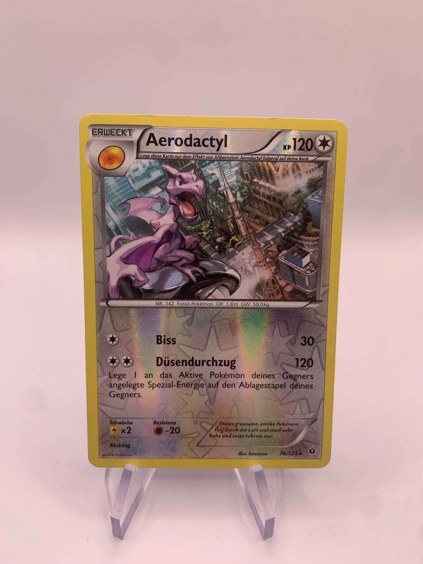 Pokemon Karte Reverse Aerodactyl 76/124 Deutsch