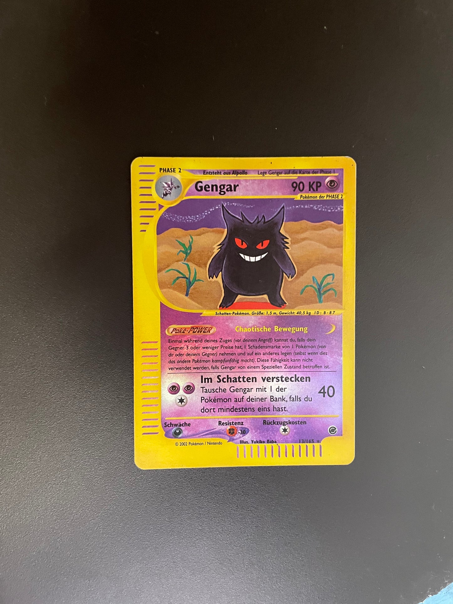 Pokemon Karte E-Serie Reverse Holo Gengar 13/165 Deutsch