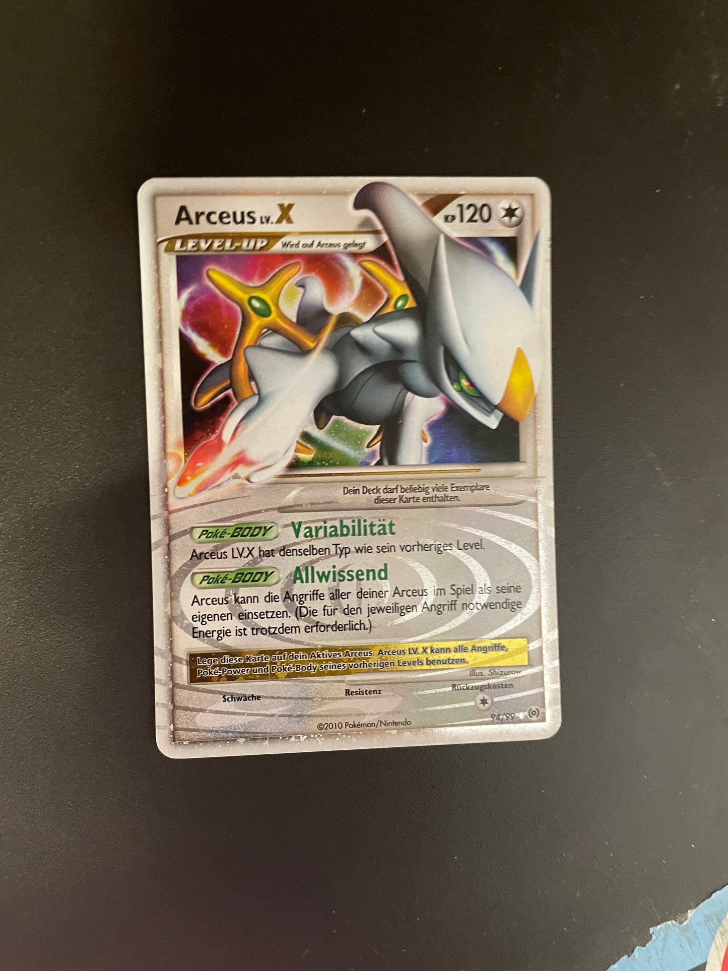 Pokemon Karte Lv.X Arceus 94/99 Deutsch