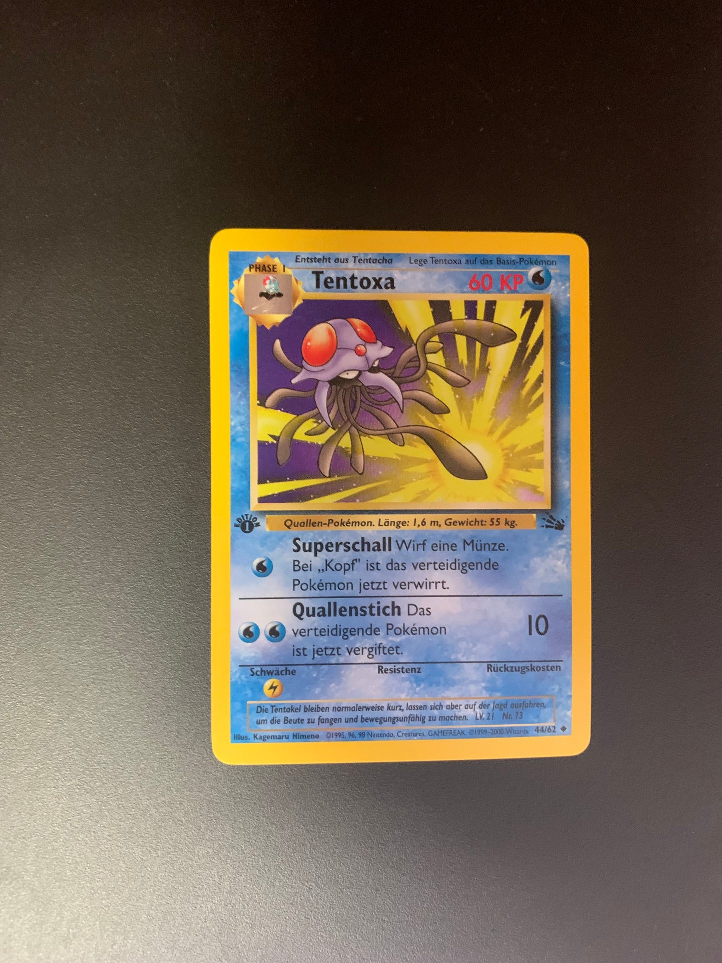 Pokemon Karte 1st Edition Tentoxa 44/62 Deutsch