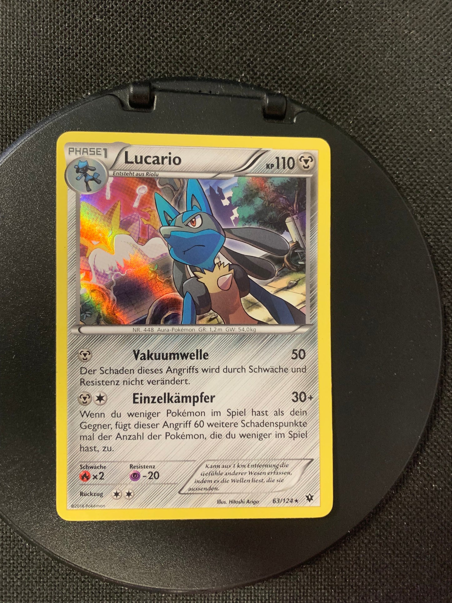 Pokemon Karte Holo Lucario 62/124 deutsch