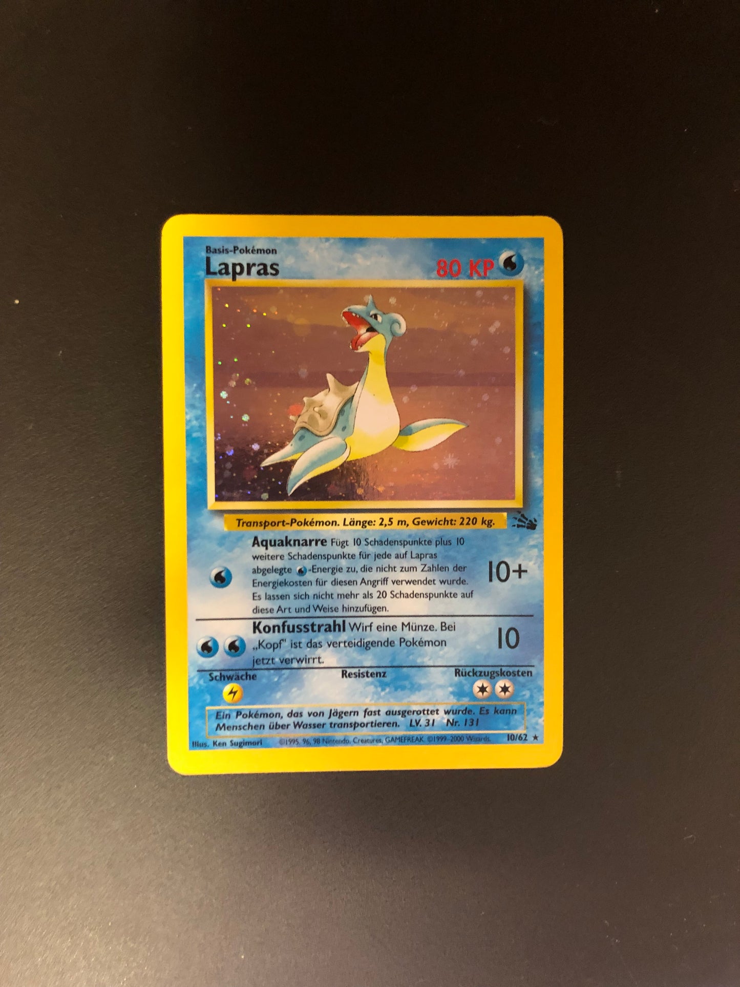 Pokemon Karten Holo Lapras 10/62 Deutsch