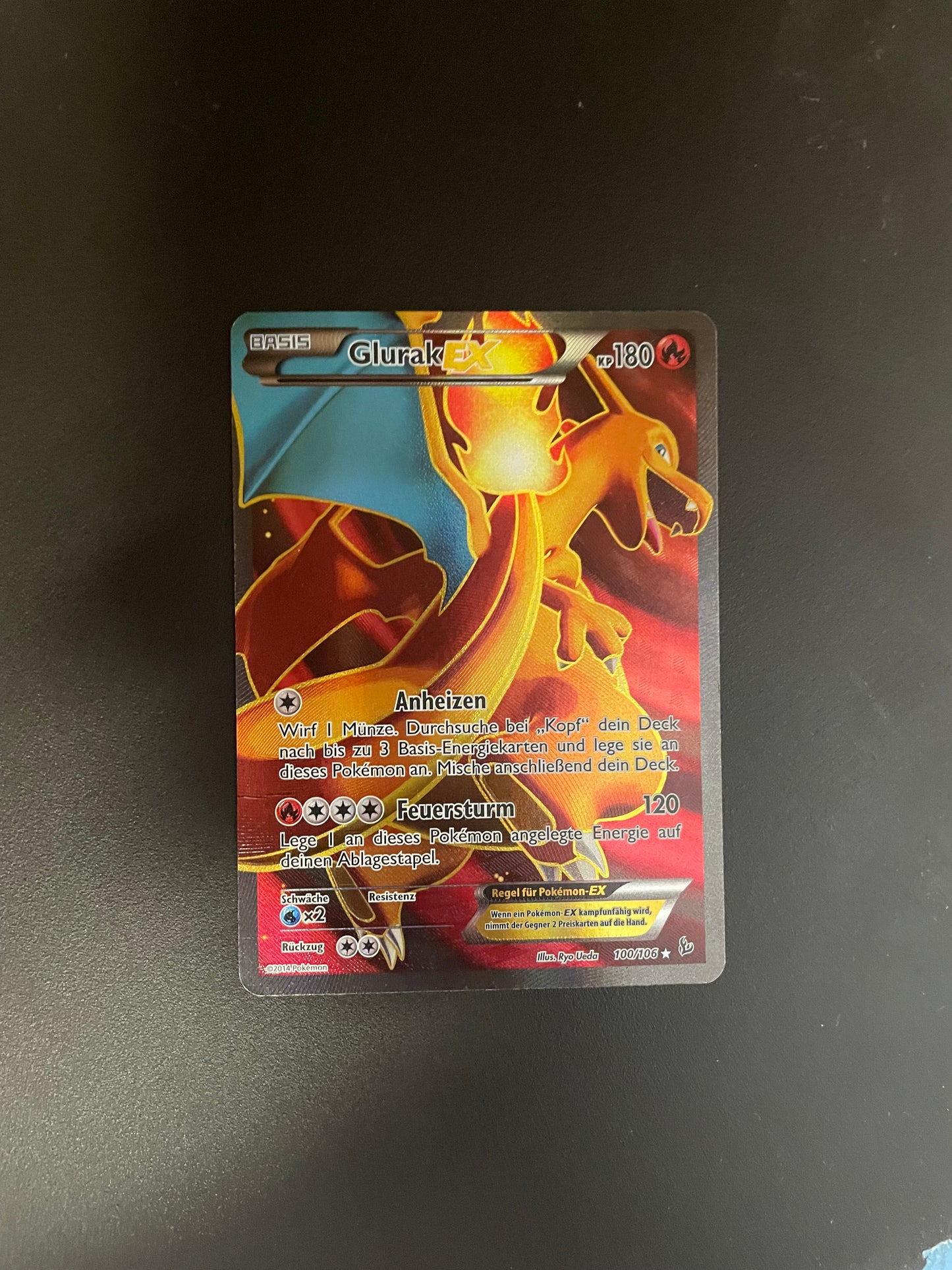 Pokemon Karte EX Glurak 100/106 Deutsch