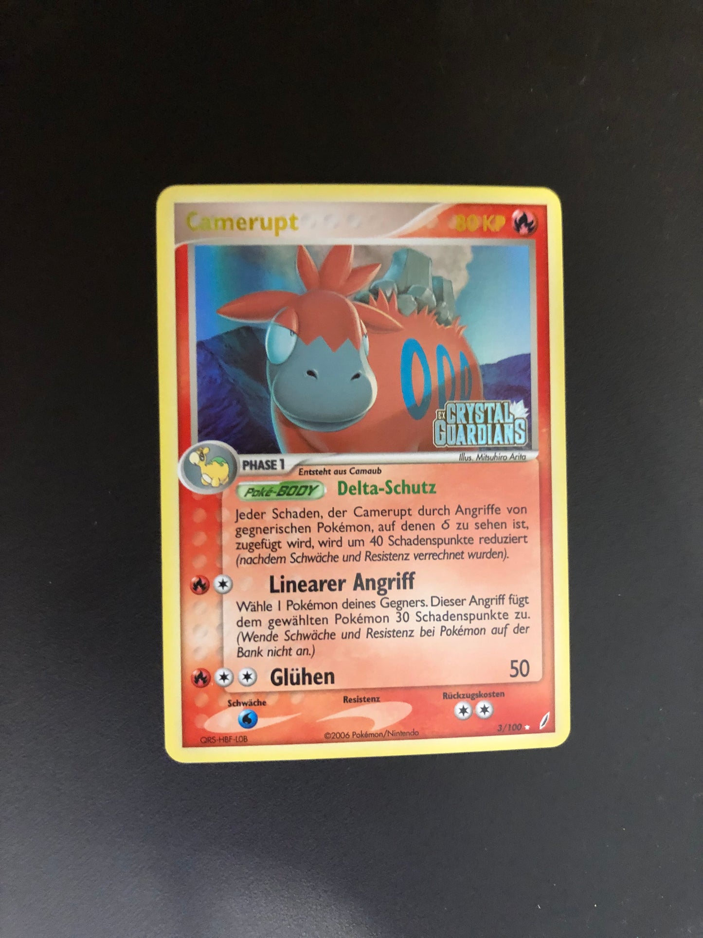 Pokemon Karte Stamp Camerupt 3/100 Deutsch