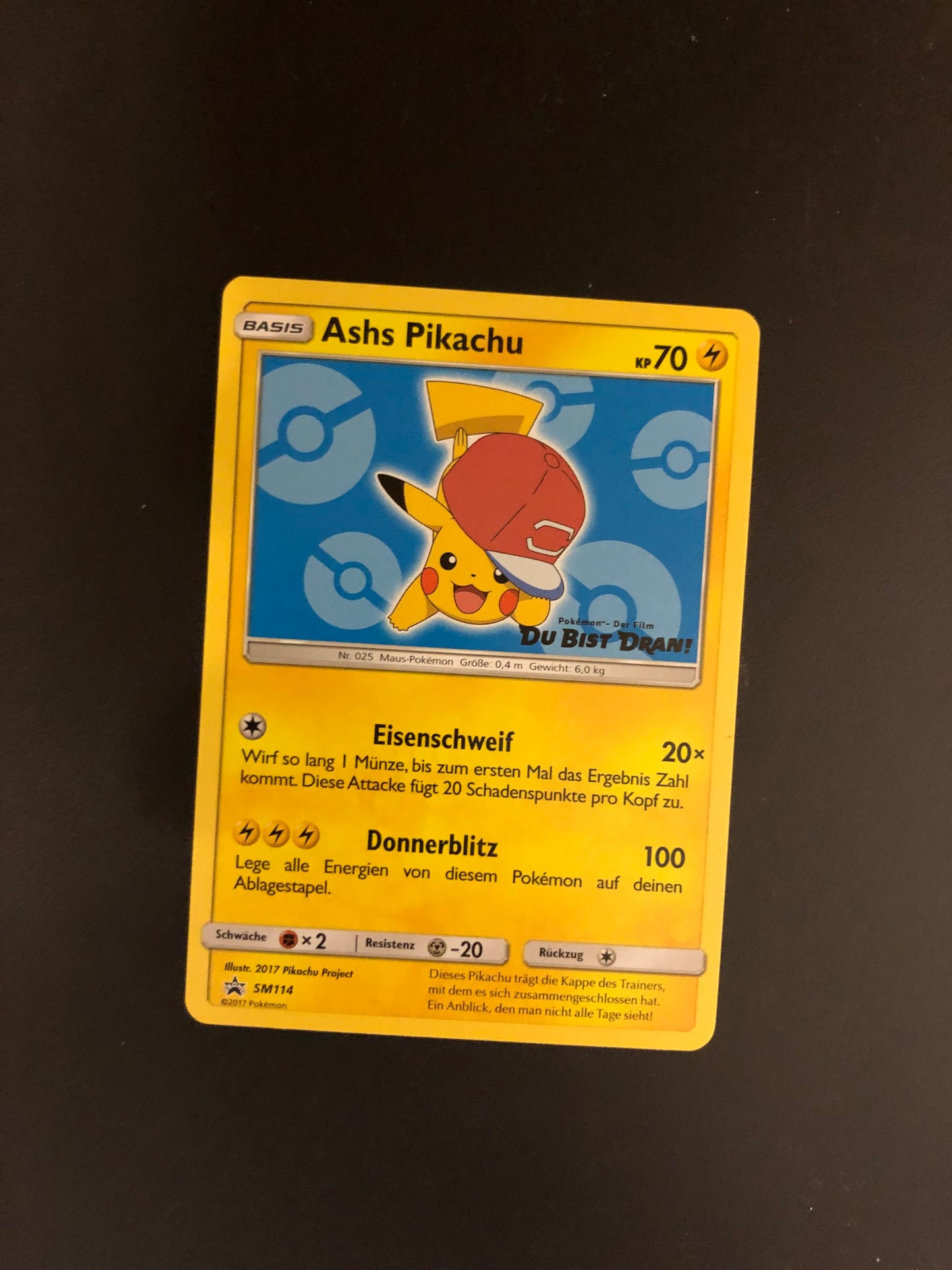 Pokemon Karte Promo Ashs Pikachu SM114 Deutsch