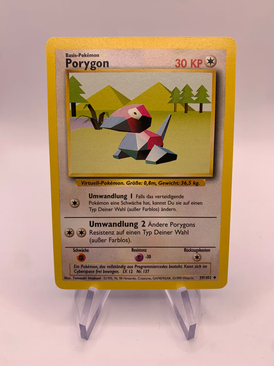 Pokemon Karte Porygon 39/102 Base-Set Deutsch