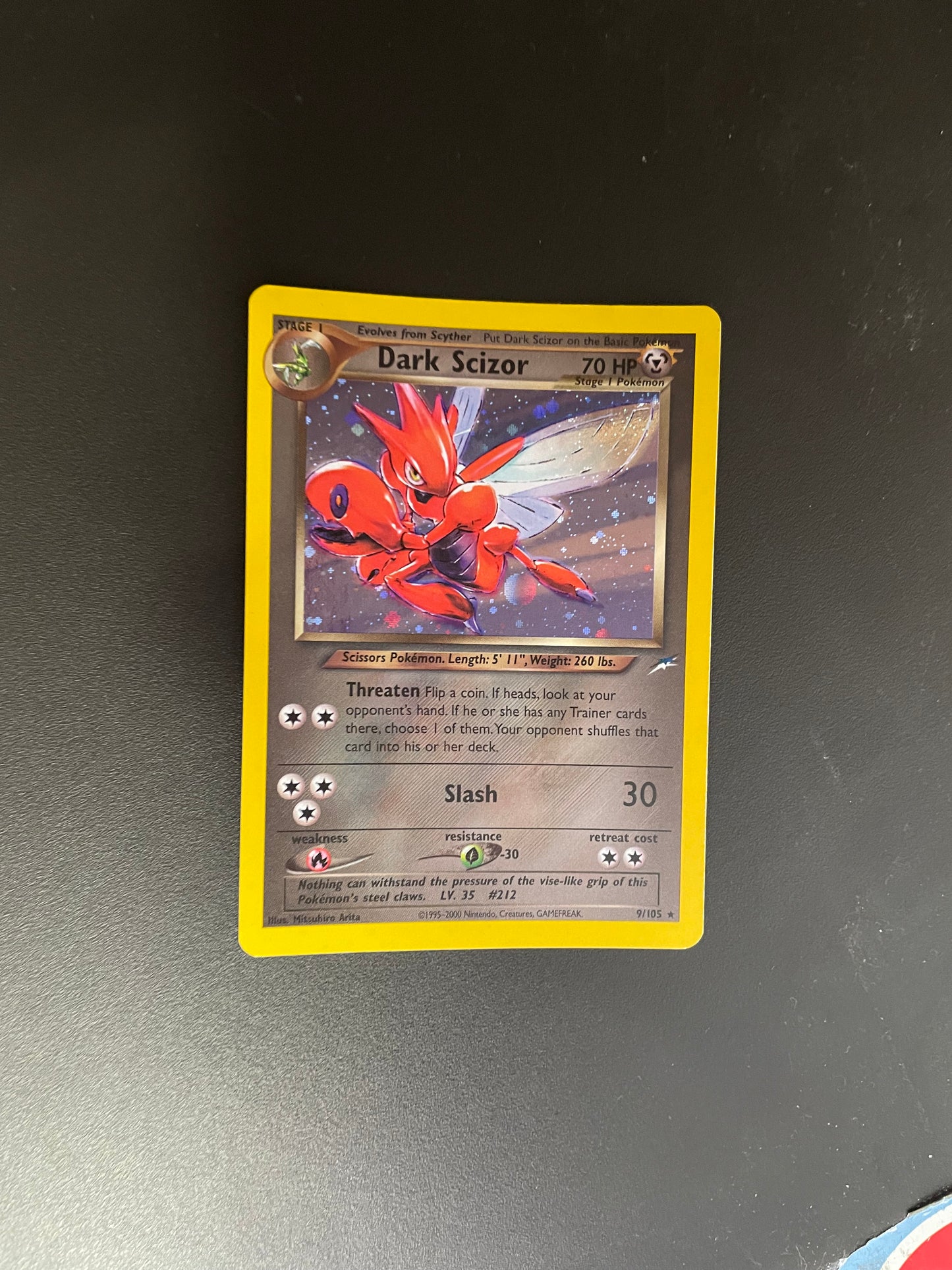 Pokemon Karte Holo Neo Destiny Dunkles Scherox 9/105 Englisch