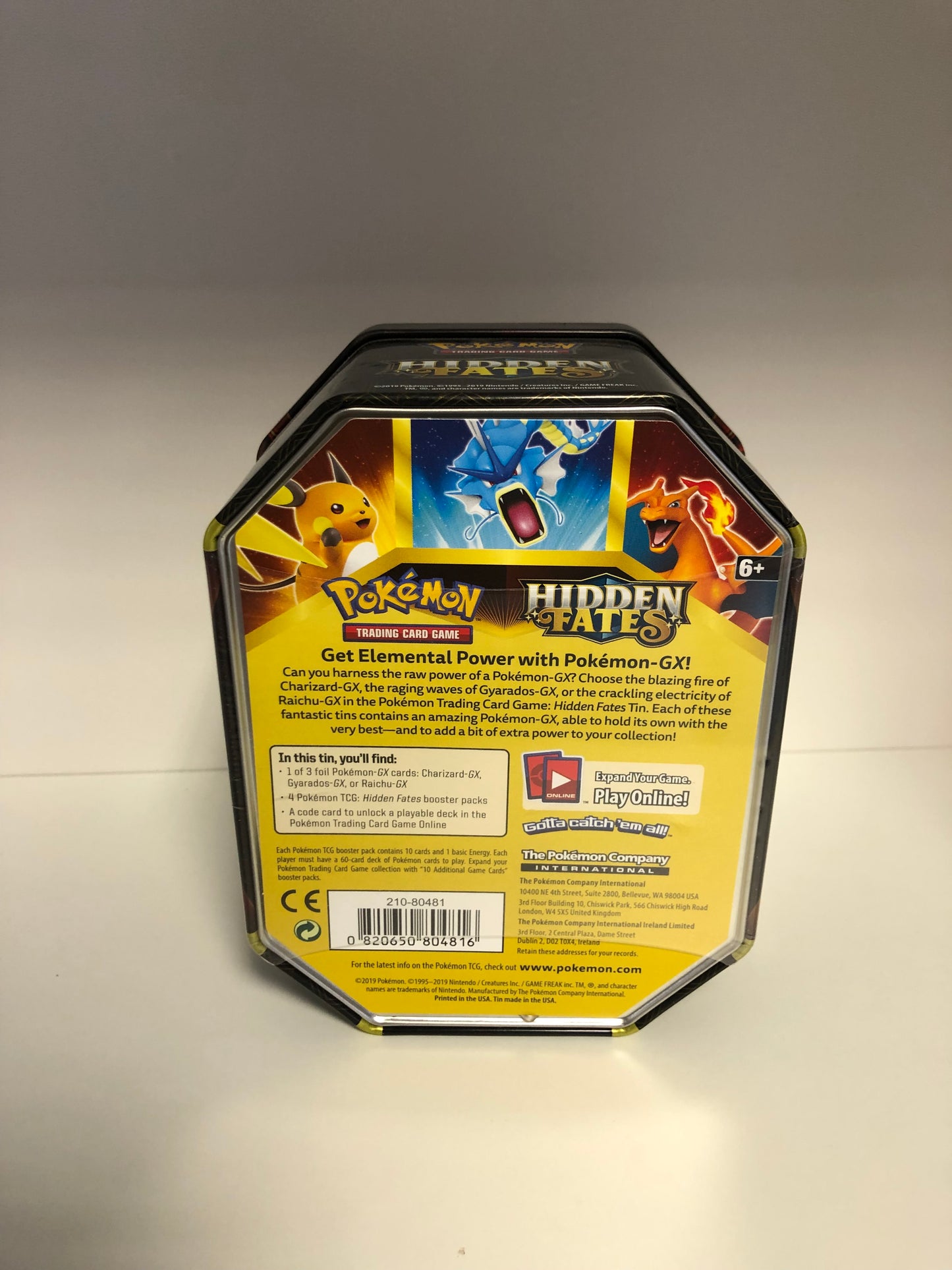 Pokemon OVP GX Tin Box Glurak Hidden Fates Englisch