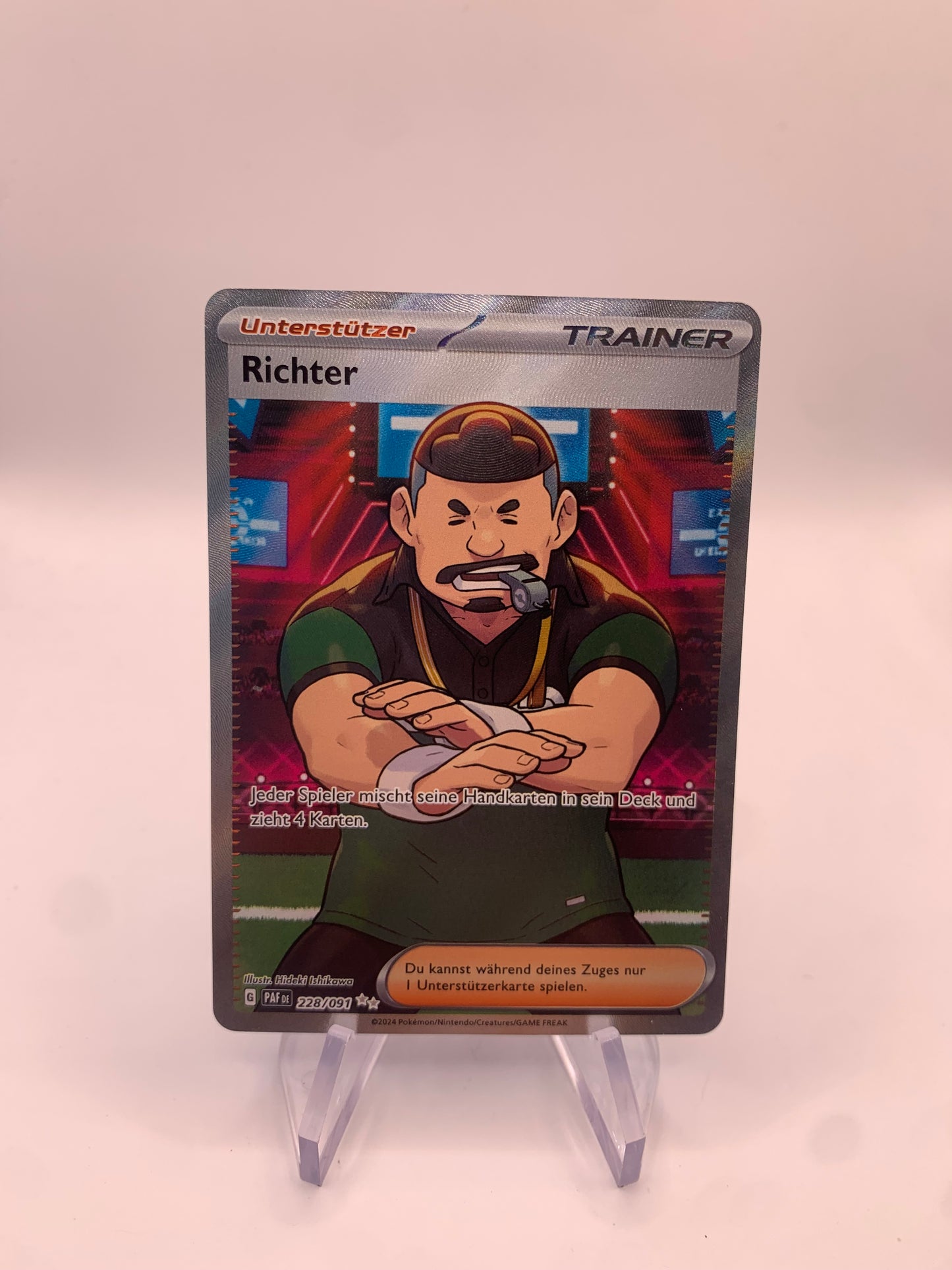 Pokemon Karte Trainer Fullart Richter 228/91 Deutsch