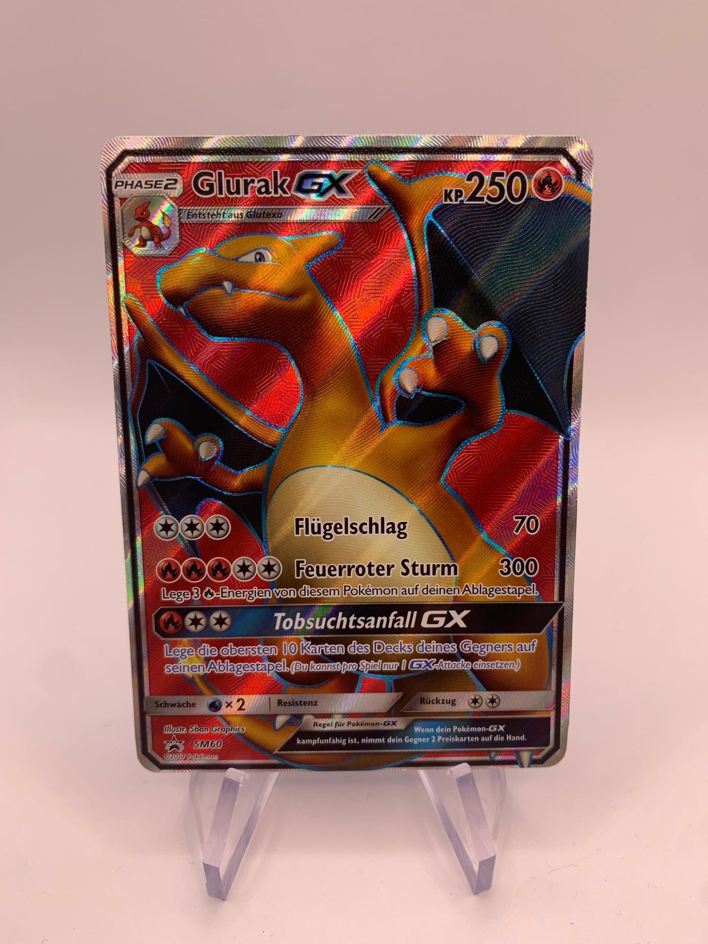 Pokemon Card GX Promo Charizard SM60 German