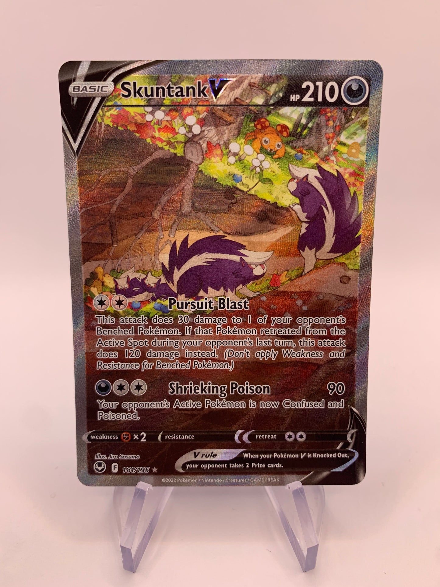 Pokemon Card V Alt-Art Skuntank 181/195 English