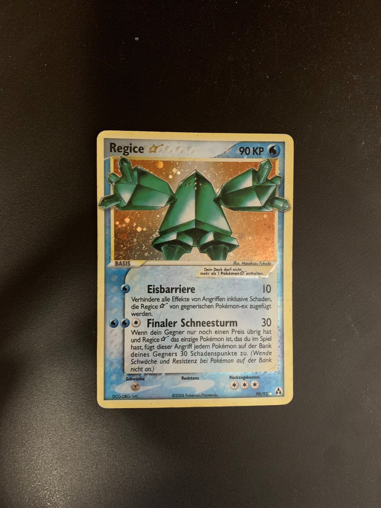 Pokemon Karte Holo Gold Star Regice 90/92 Deutsch