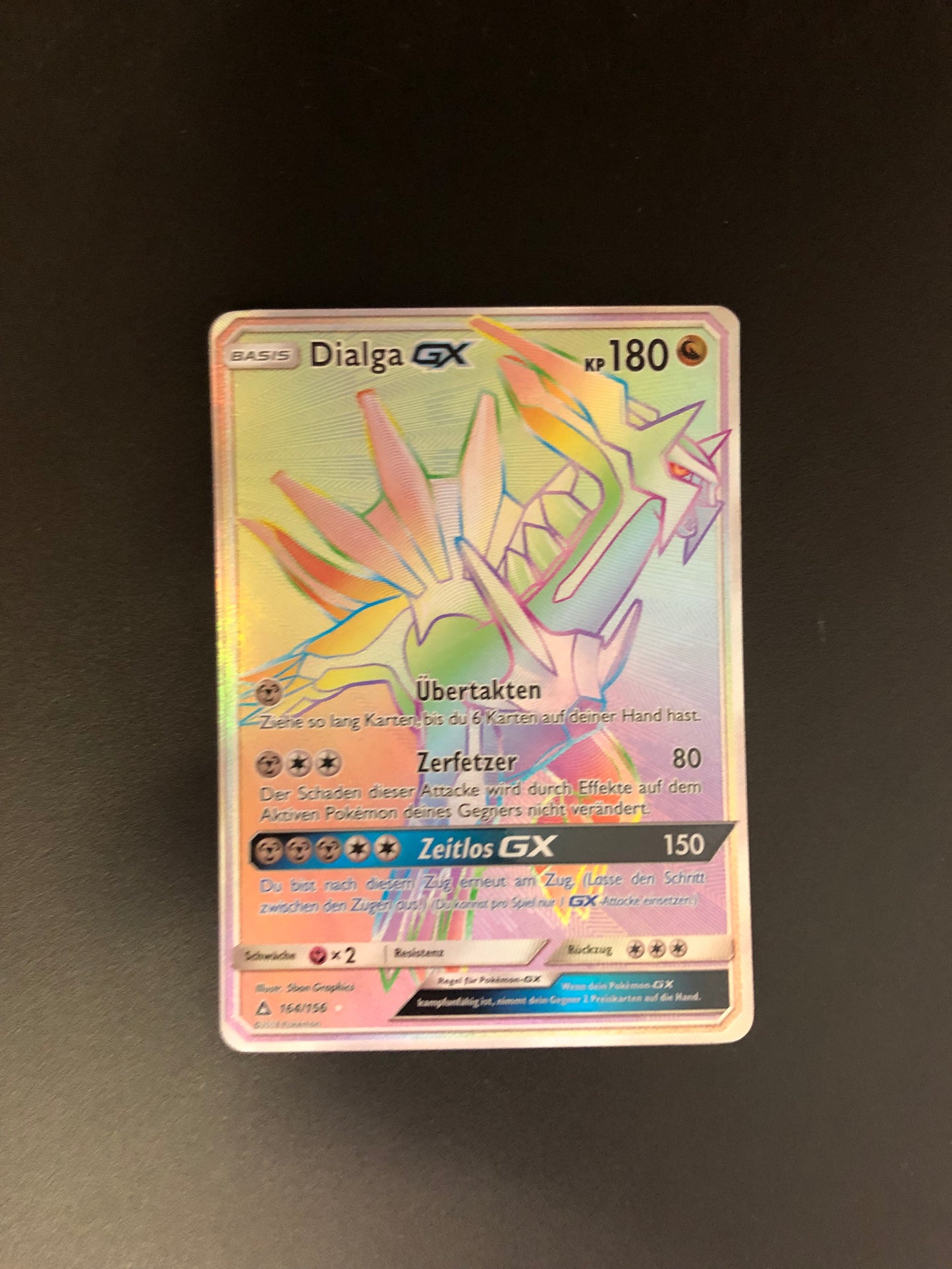 Pokemon Karte Gx Rainbow Dialga 164/156 Deutsch
