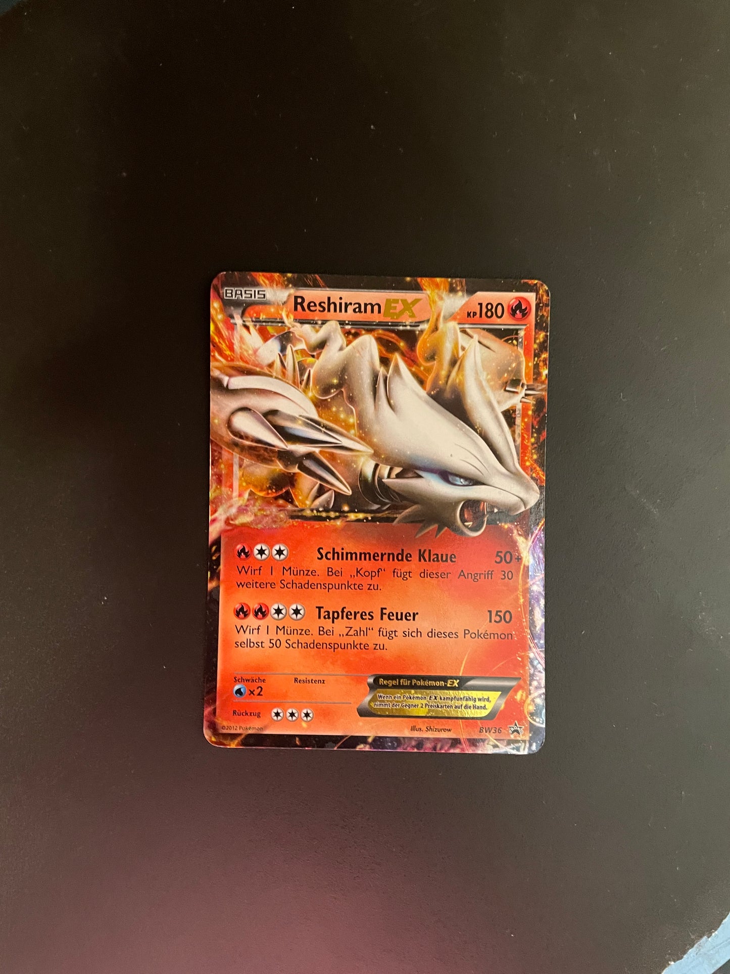 Pokemon Karte EX Promo Reshiram BW36 Deutsch