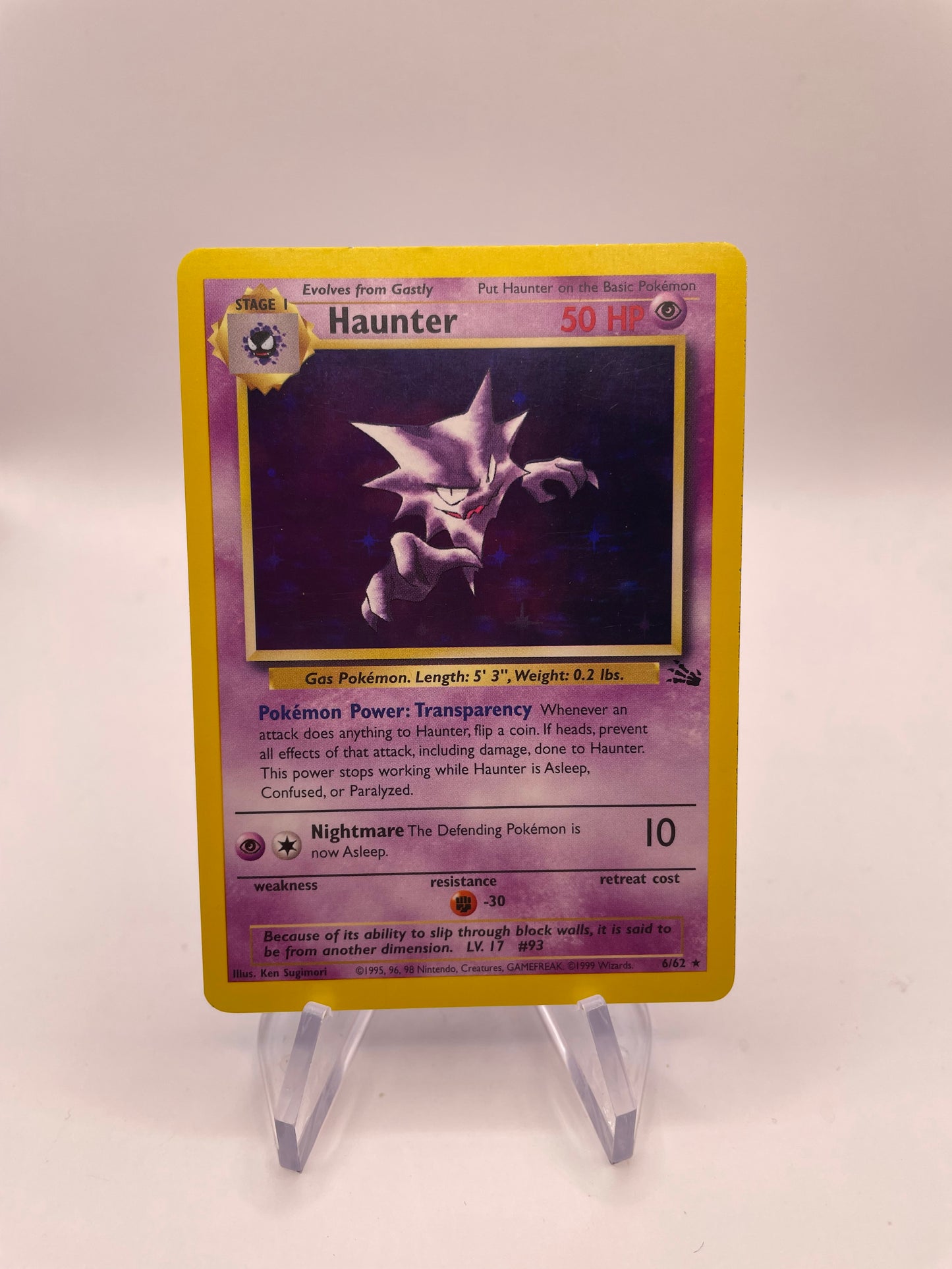 Pokemon Karte Holo Alpollo 6/62 Englisch