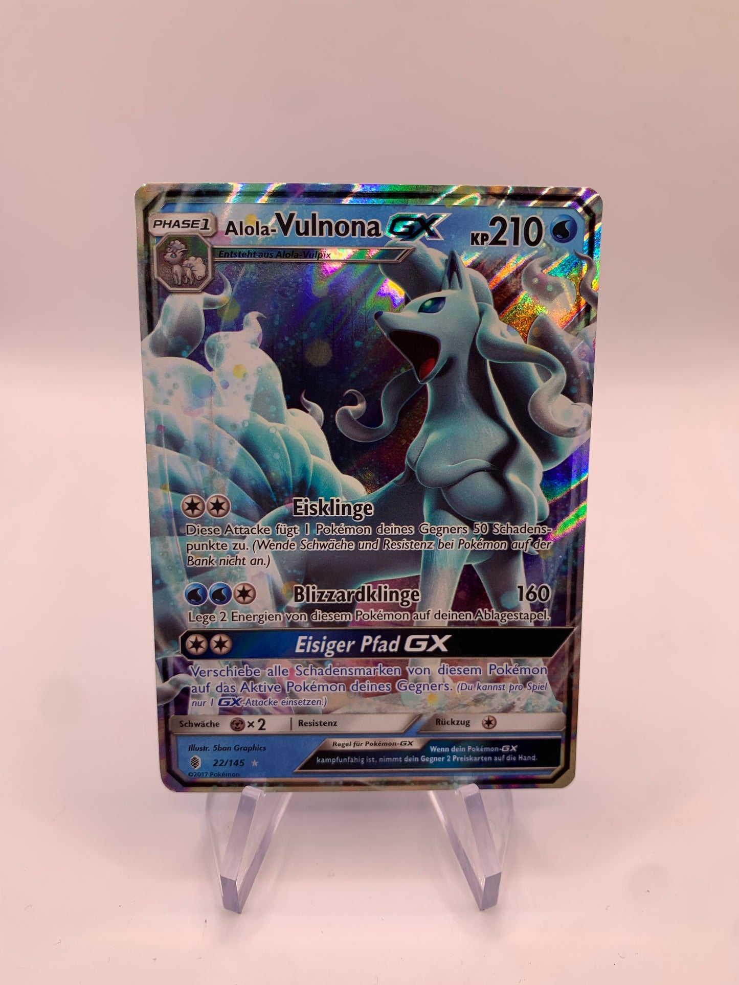 Pokemon Karte GX Vulnona 22/145 Deutsch