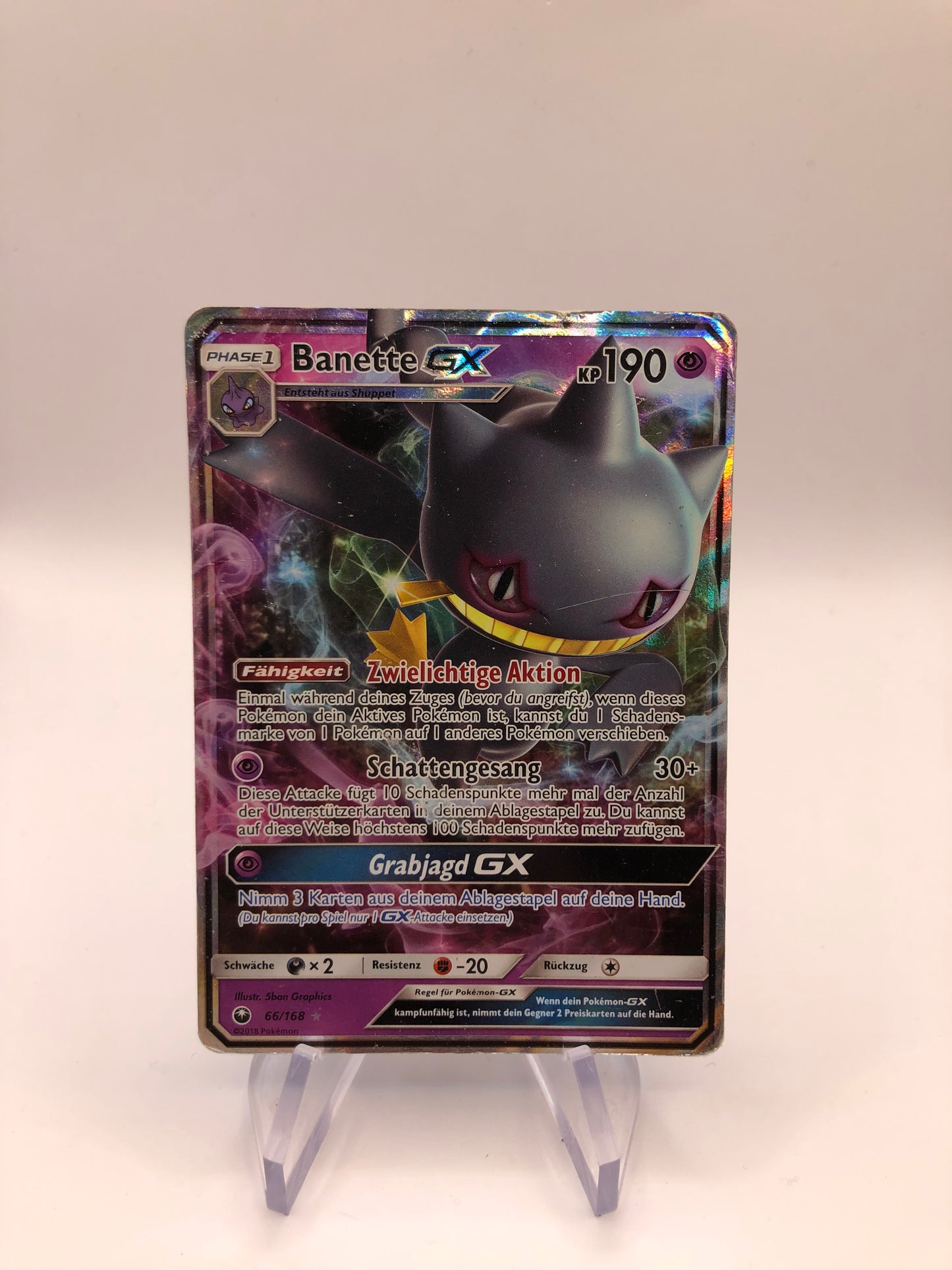 Pokemon Karte GX Banette 66/168 Deutsch