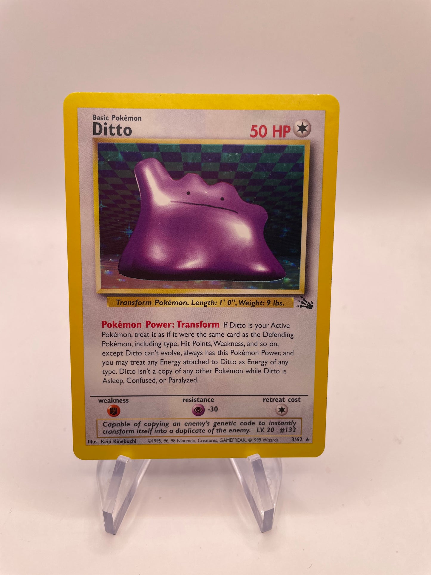 Pokemon Karte Holo Ditto 3/62 Englisch