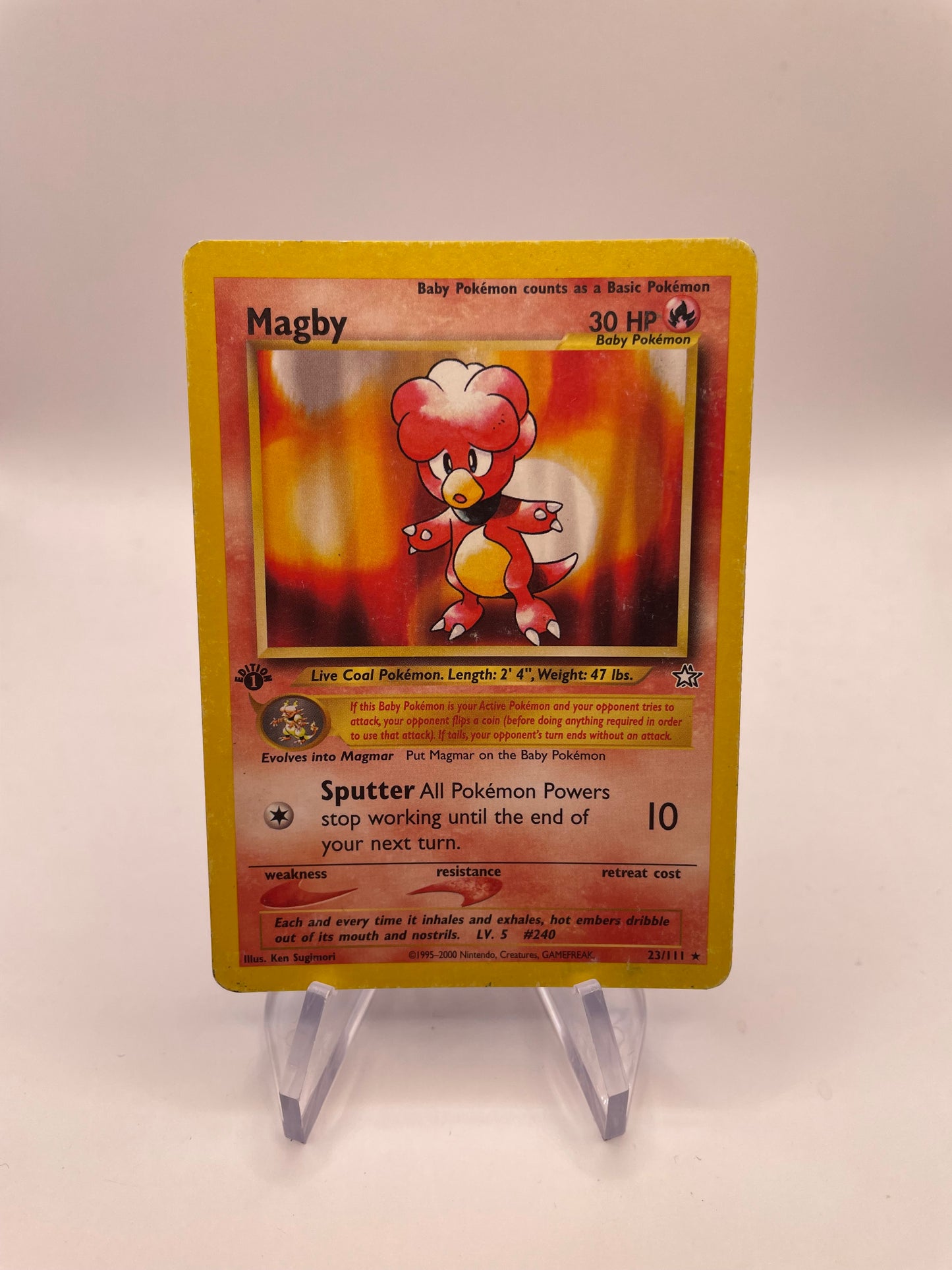 Pokémon Karte Magby 1st Edition 23/111 Englisch