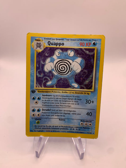 Pokemon Karte Holo Base Set 1.Edition Quappo 13/102 Deutsch
