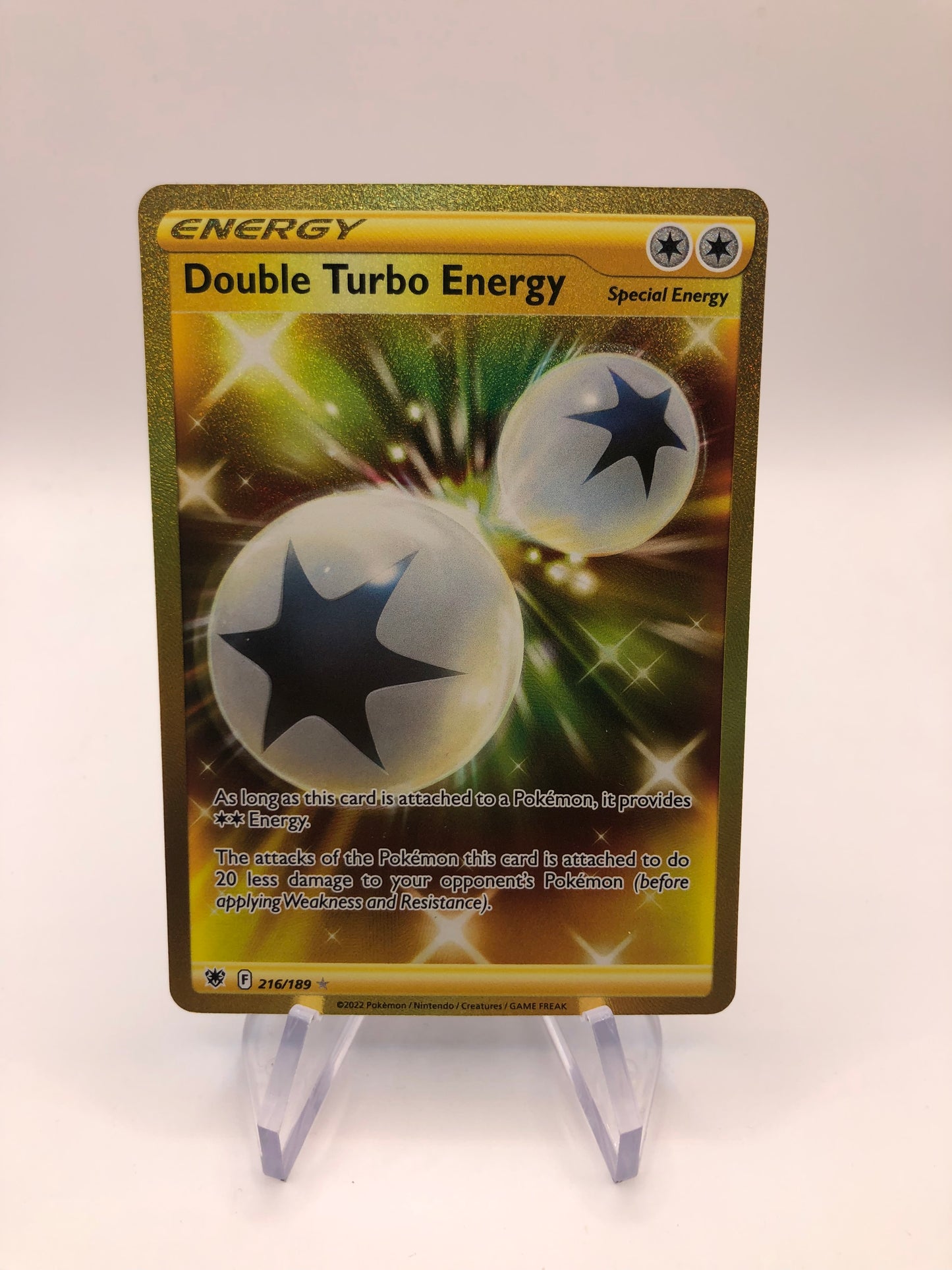 Pokemon Karte Ergie Gold Doppel-Turbo-Energiw 216/189 Englisch