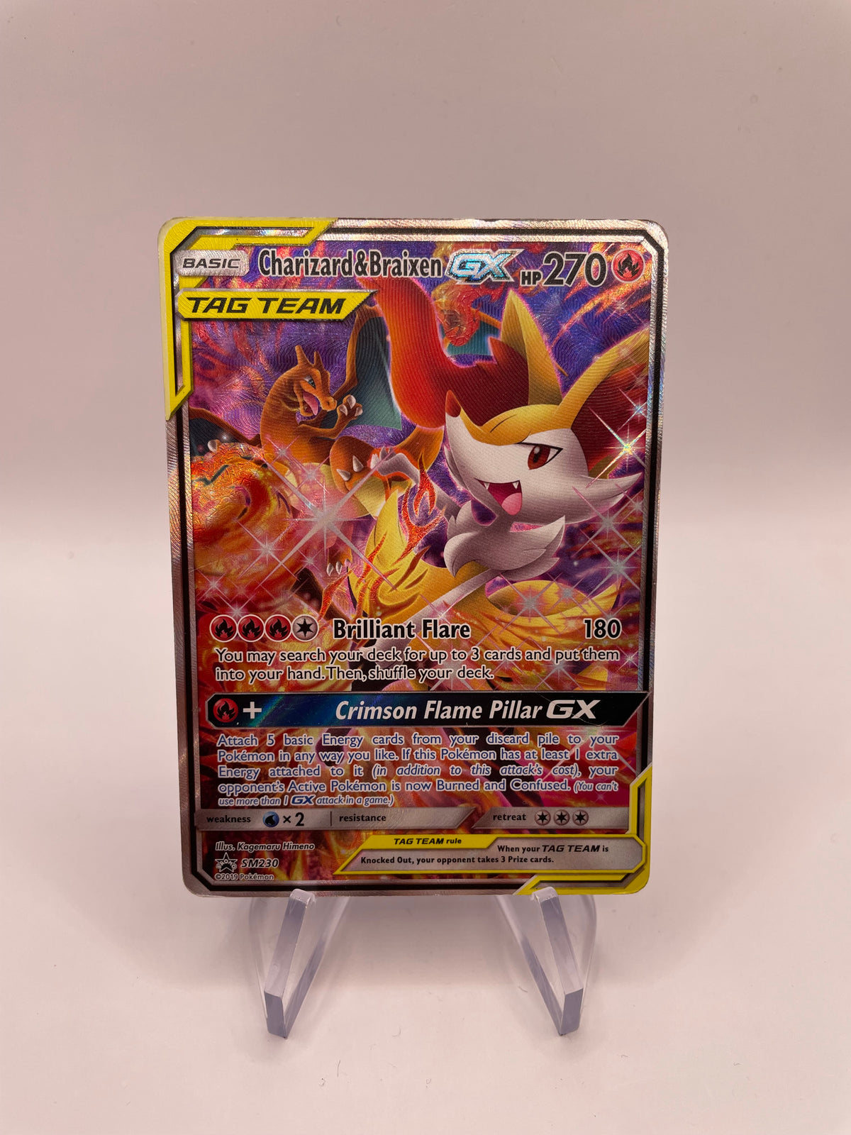 Pokemon Karte GX Tag Team Promo Glurak & Rutena SM230 Deutsch