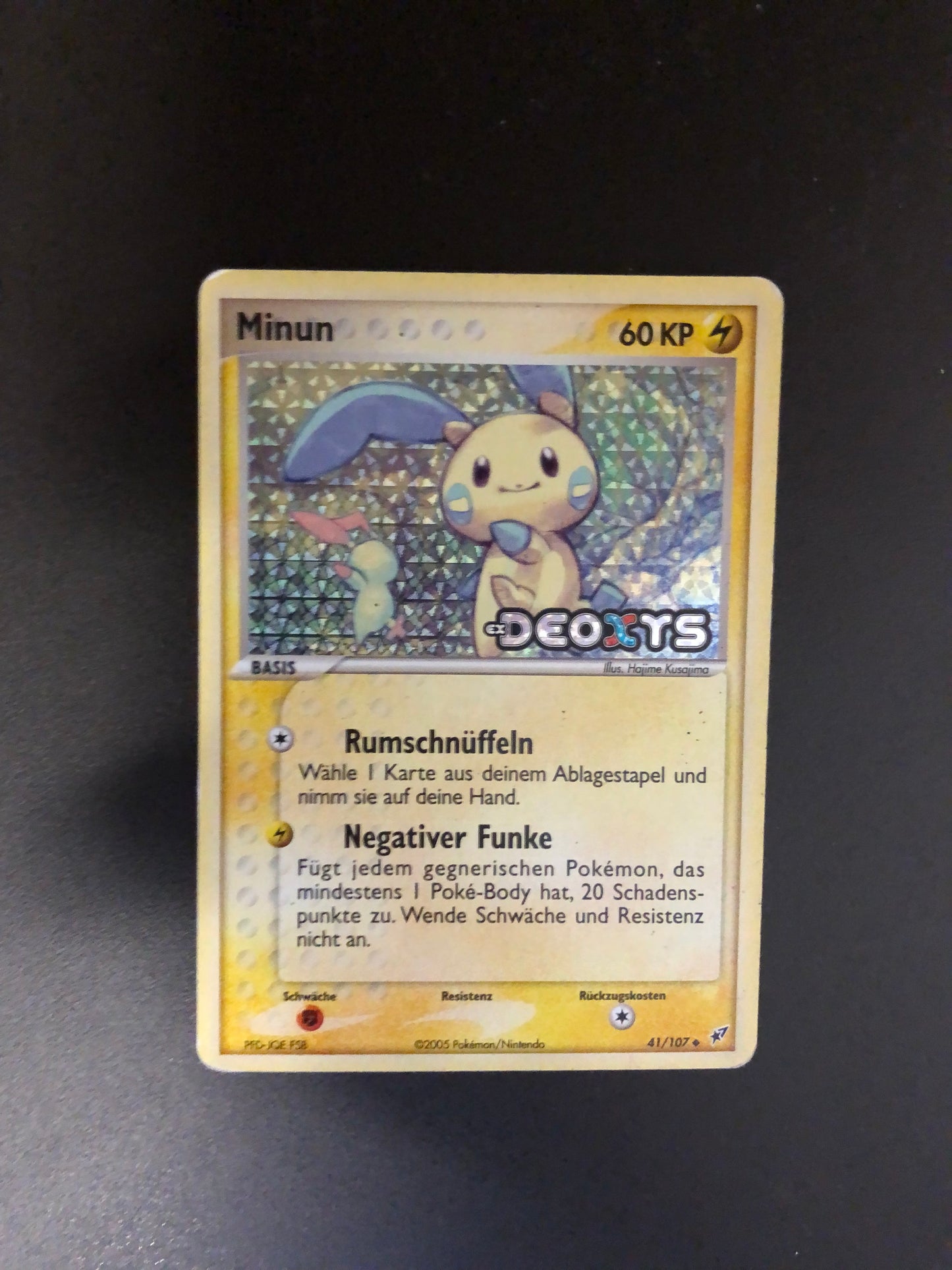 Pokemon Karte Revers Stamp Minun 41/107 Deutsch