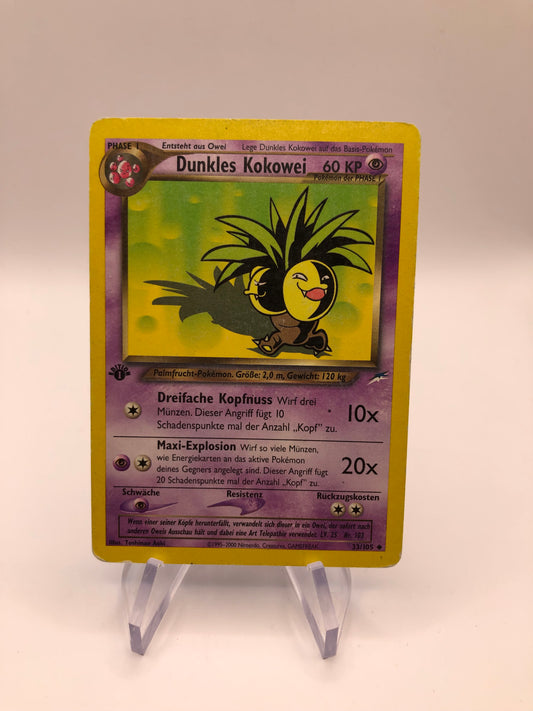 Pokemon Karte 1.Edition Dunkles Kokowei 33/105 Deutsch