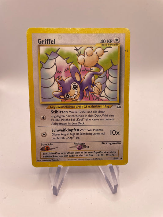 Pokemon Karte Neo Genesis Griffel 26/111 Deutsch